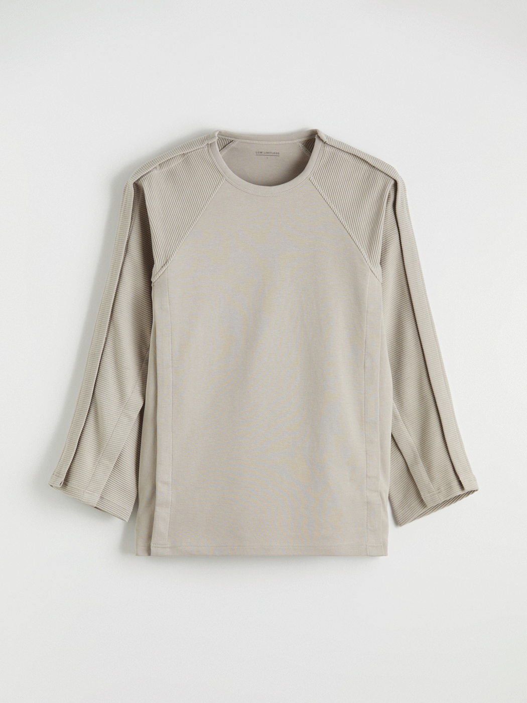 Bej Kolay Giyilebilir Yanlardan Cırt Bantlı Erkek Sweatshirt-7