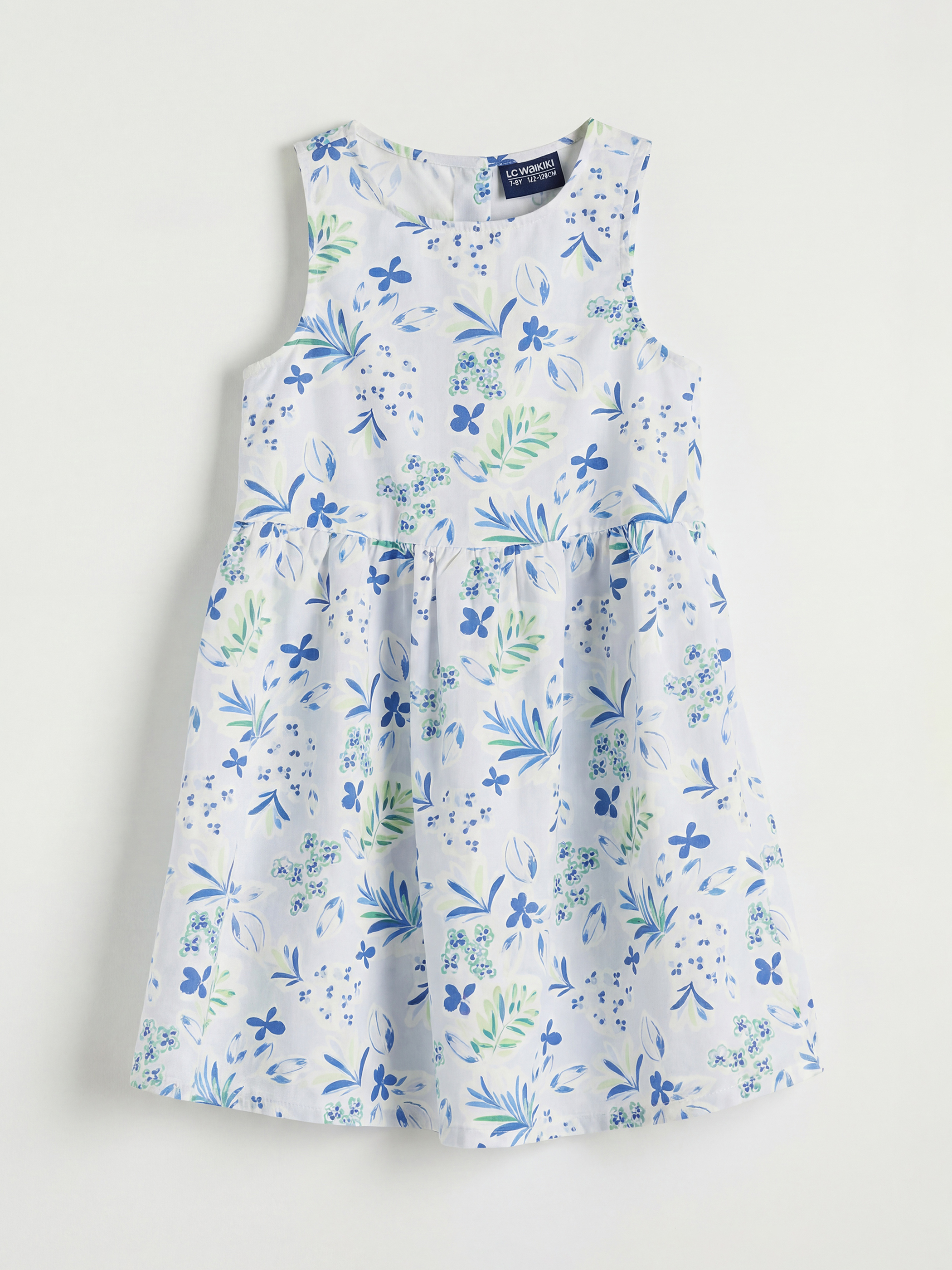 LCW ECO Bisiklet Yaka Çiçek Desenli Kız Çocuk Elbise - S6LP76Z4-LQQ