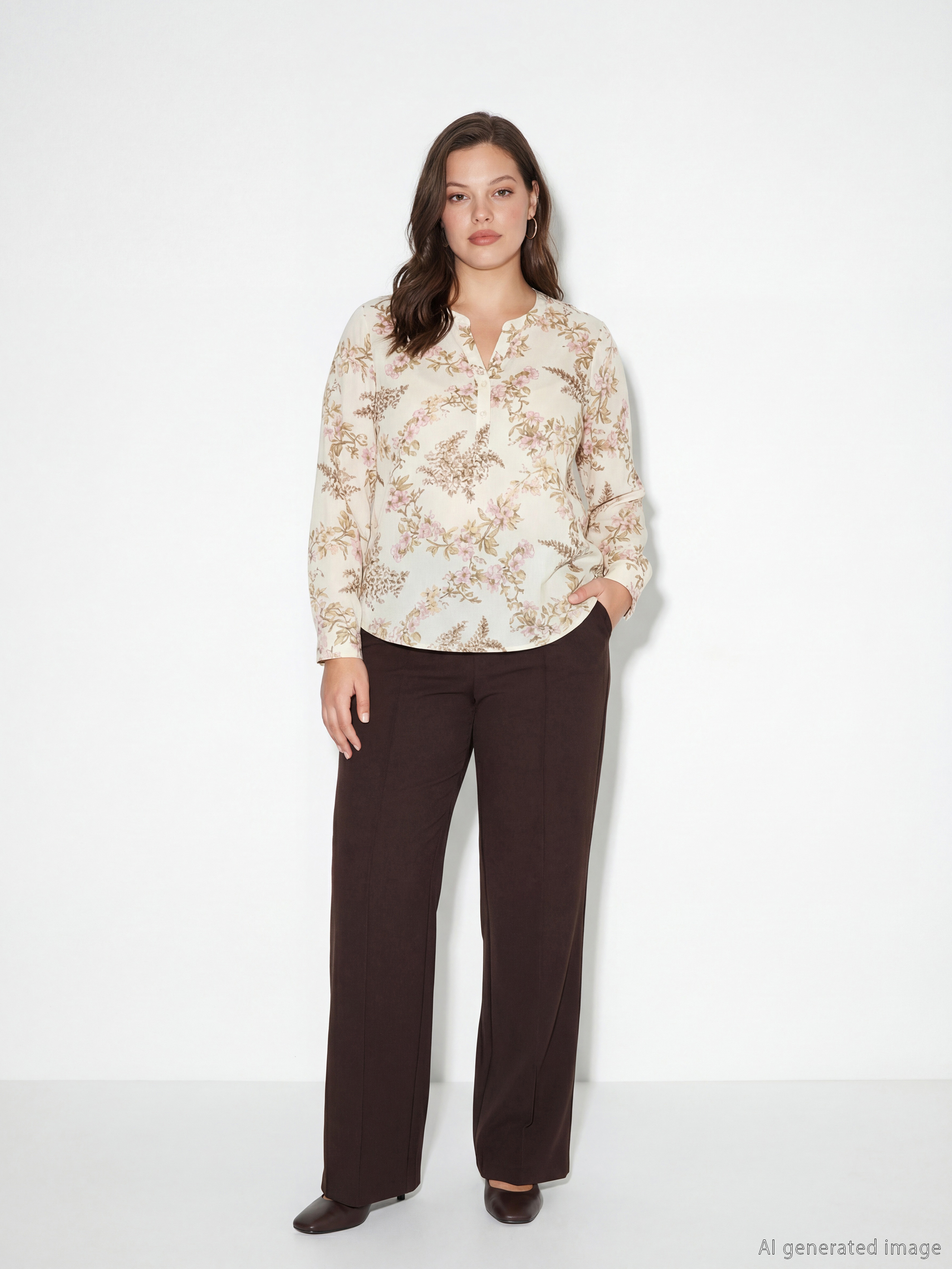 بنطلون واسع الأرجل بخصر مطاطي للسيدات-1