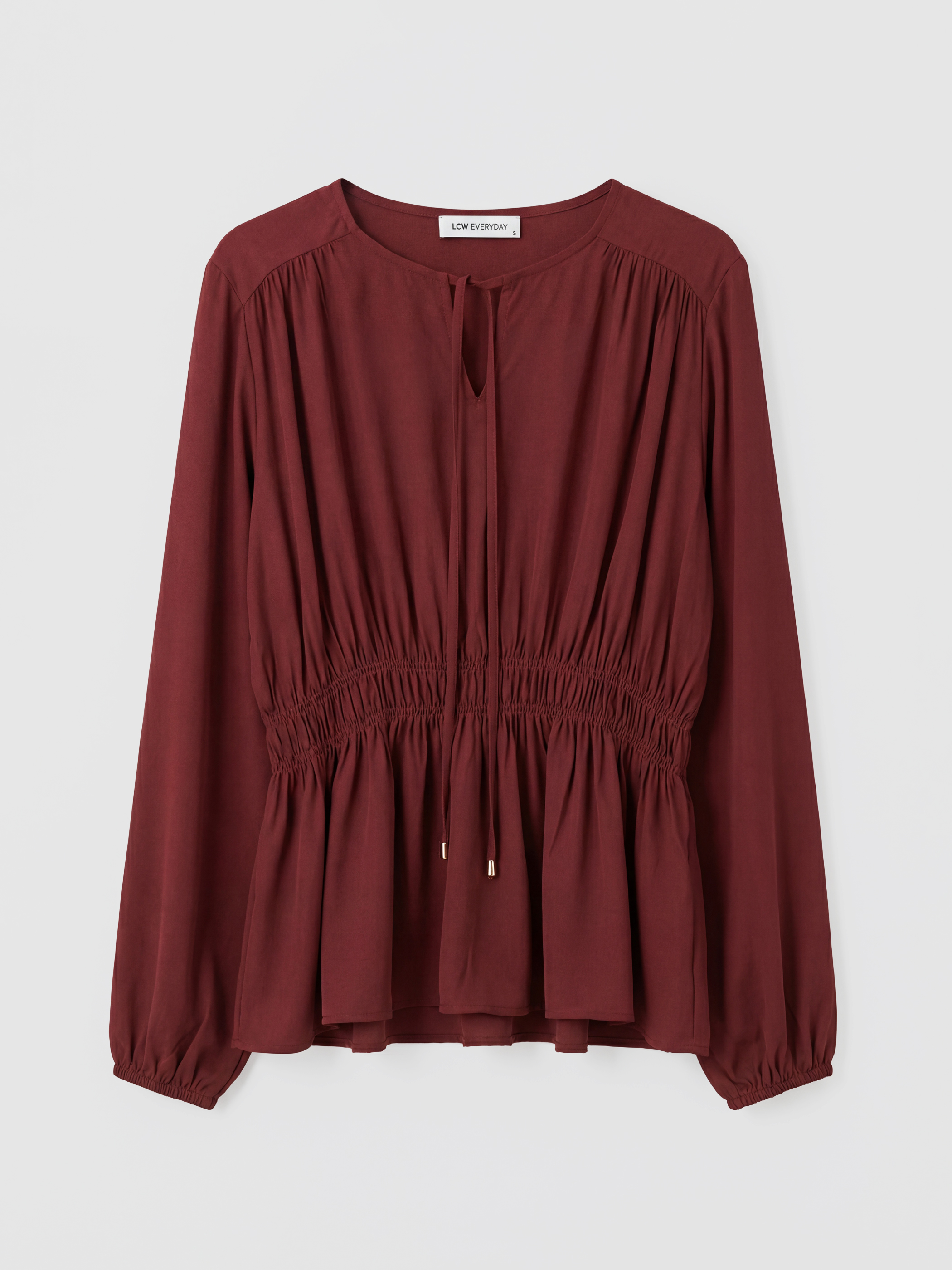 LCWAIKIKI Classic Bağlama Yaka Büzgülü Bluz - S6LQ67Z8-DMA