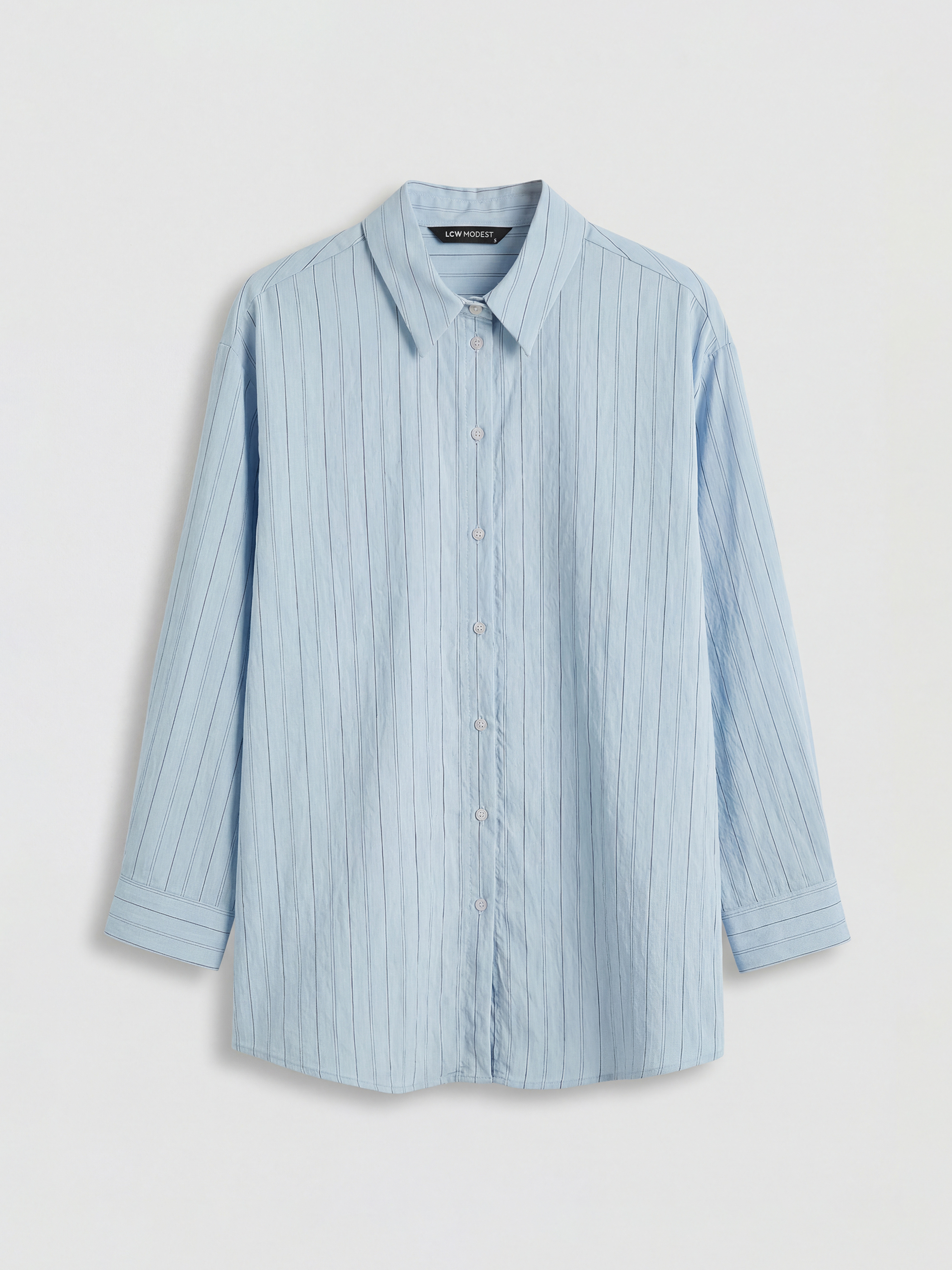 LCW Modest Çizgili Kadın Gömlek Tunik - S6LR27Z8-LEN