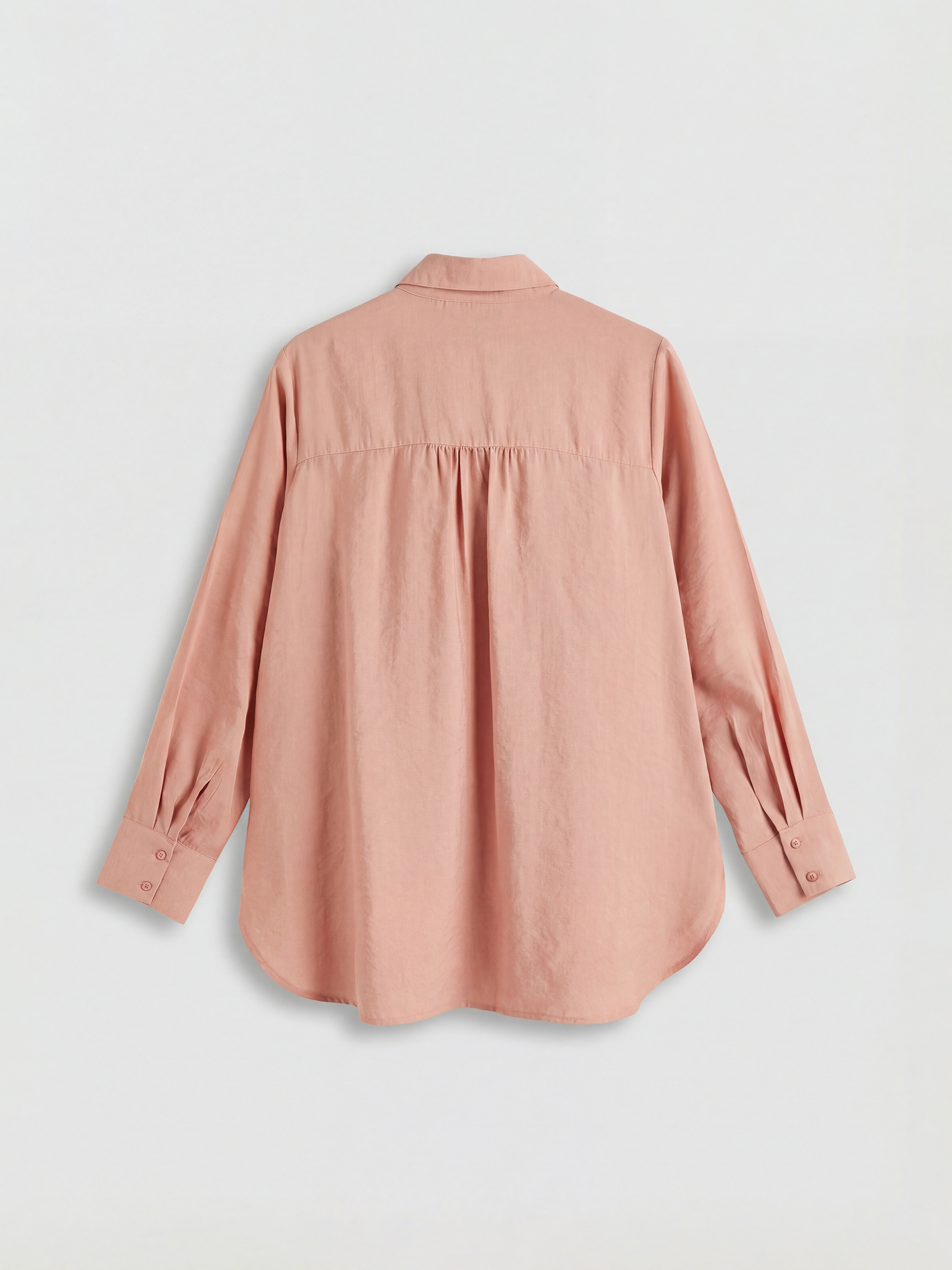 Pembe Fular Yaka Büzgülü Oversize Bluz-5