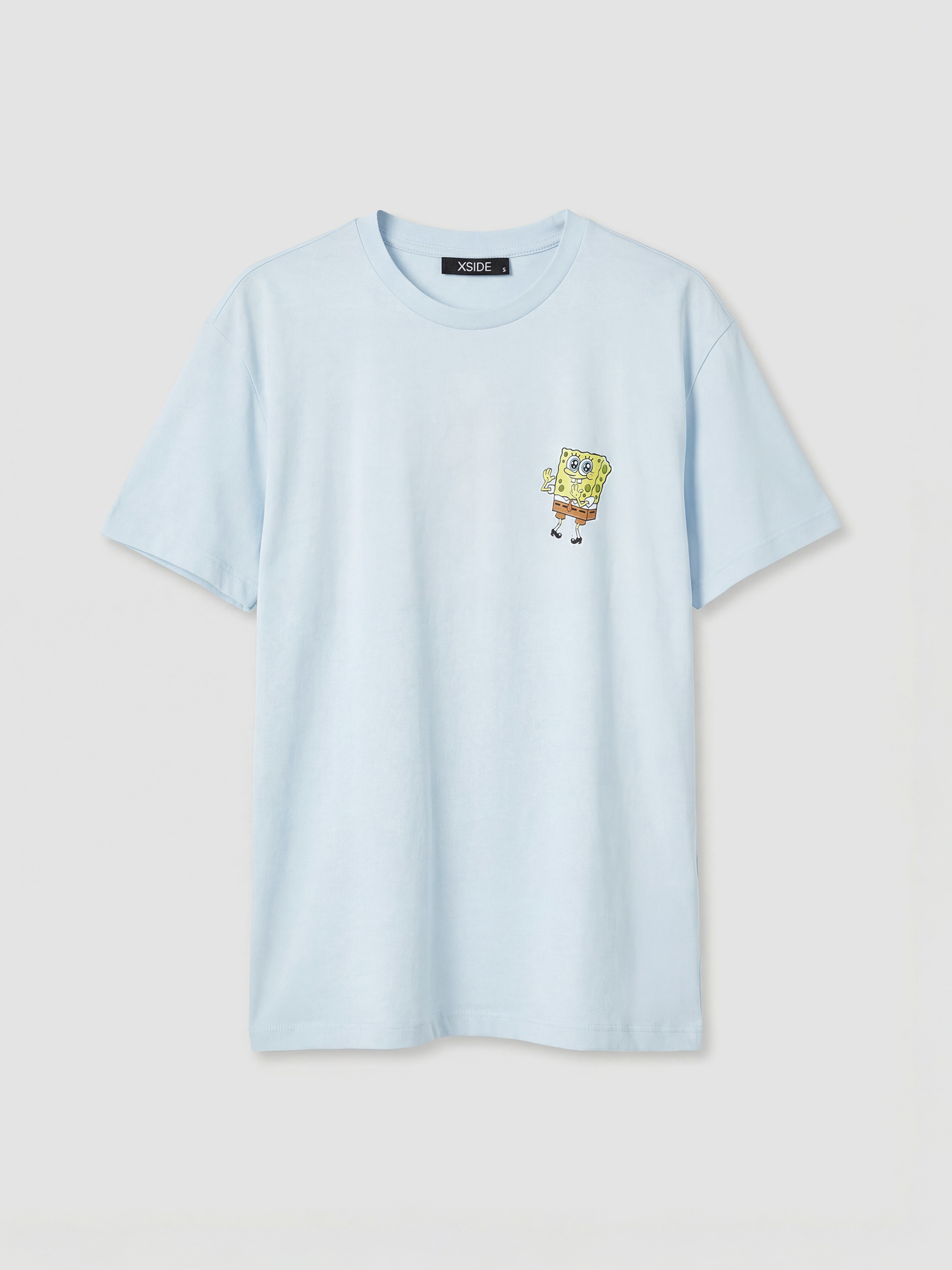 XSIDE Bisiklet Yaka Sünger Bob Baskılı Kadın Tişört - S6LS11Z8-ZPW