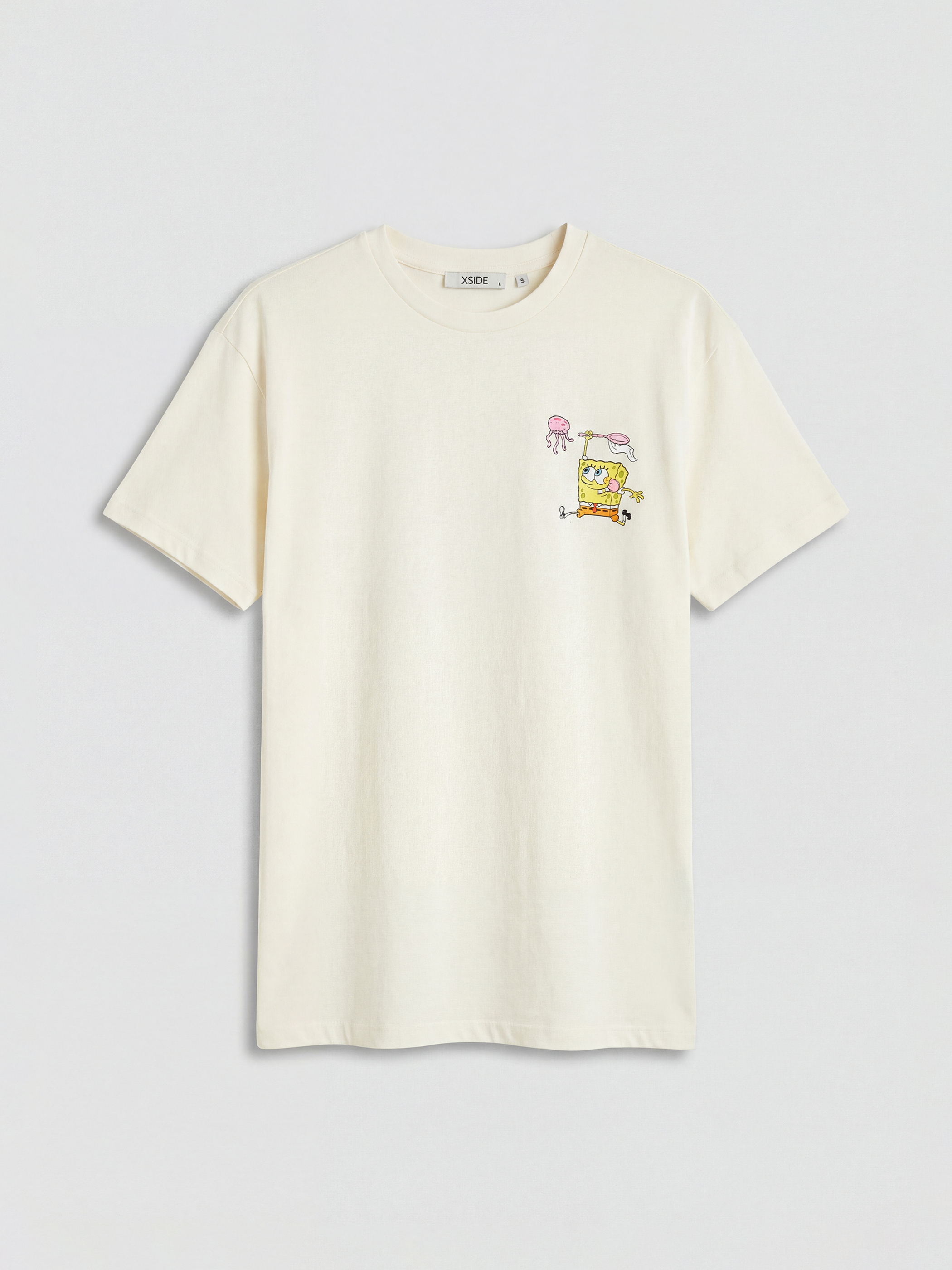 XSIDE Bisiklet Yaka Sünger Bob Baskılı Kadın Tişört - S6LS12Z8-F0B