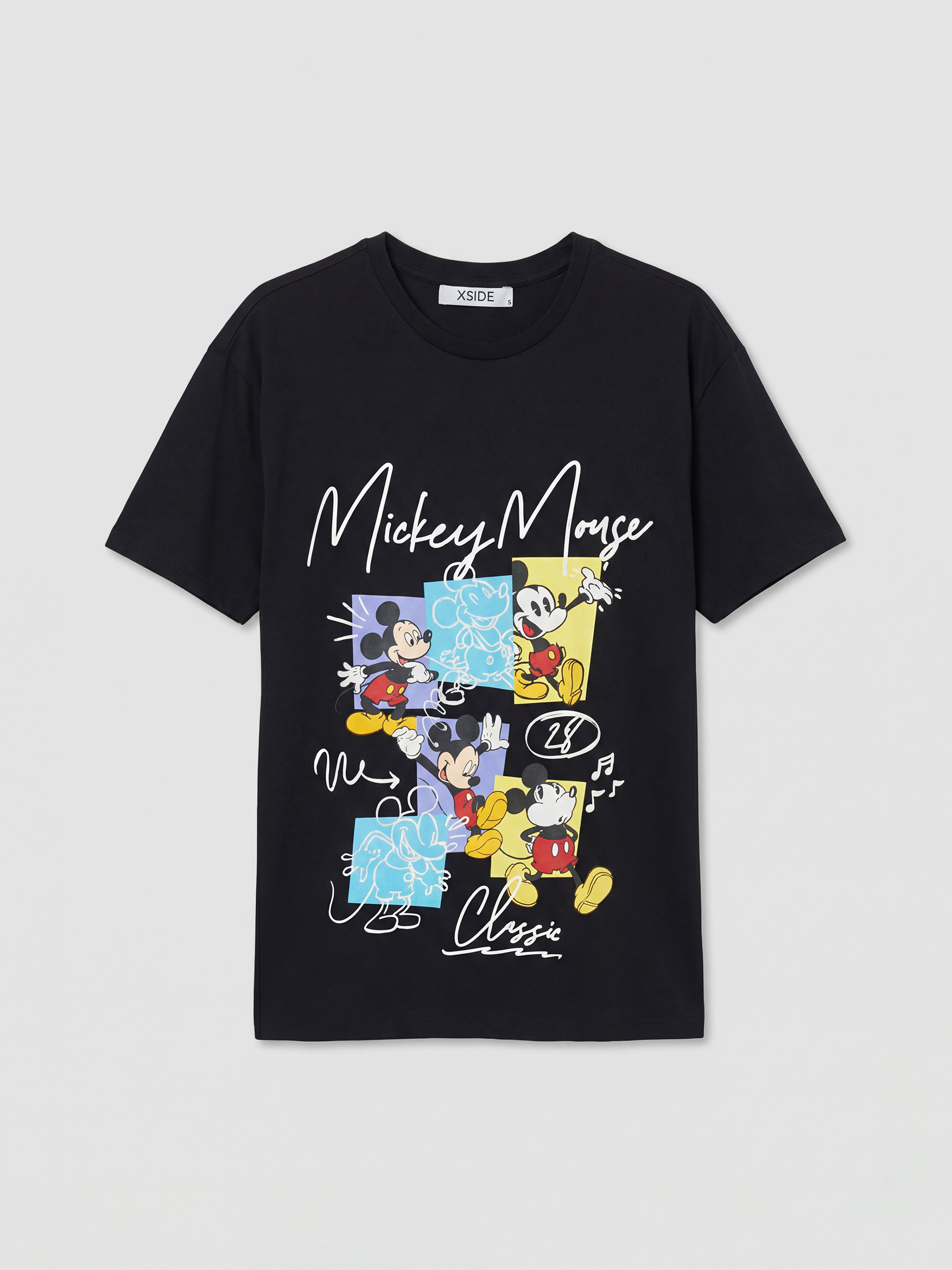 XSIDE Bisiklet Yaka Mickey Mouse Baskılı Kadın Tişört - S6LS23Z8-CVL