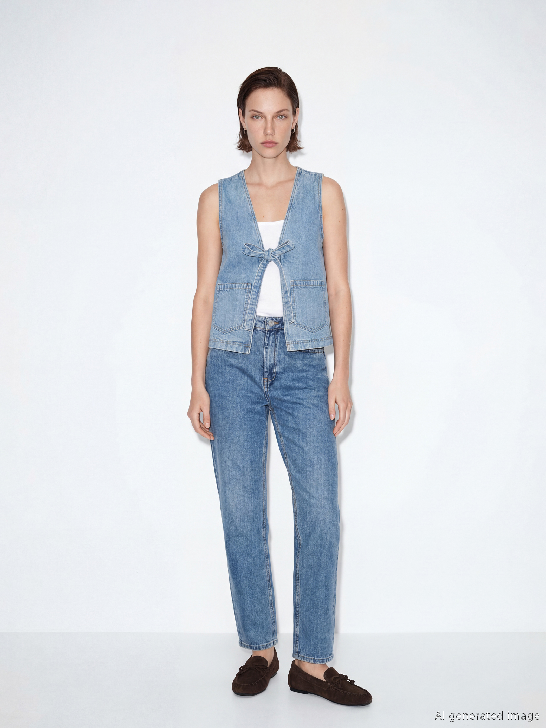 Woman INDIGO Denim Vest-1