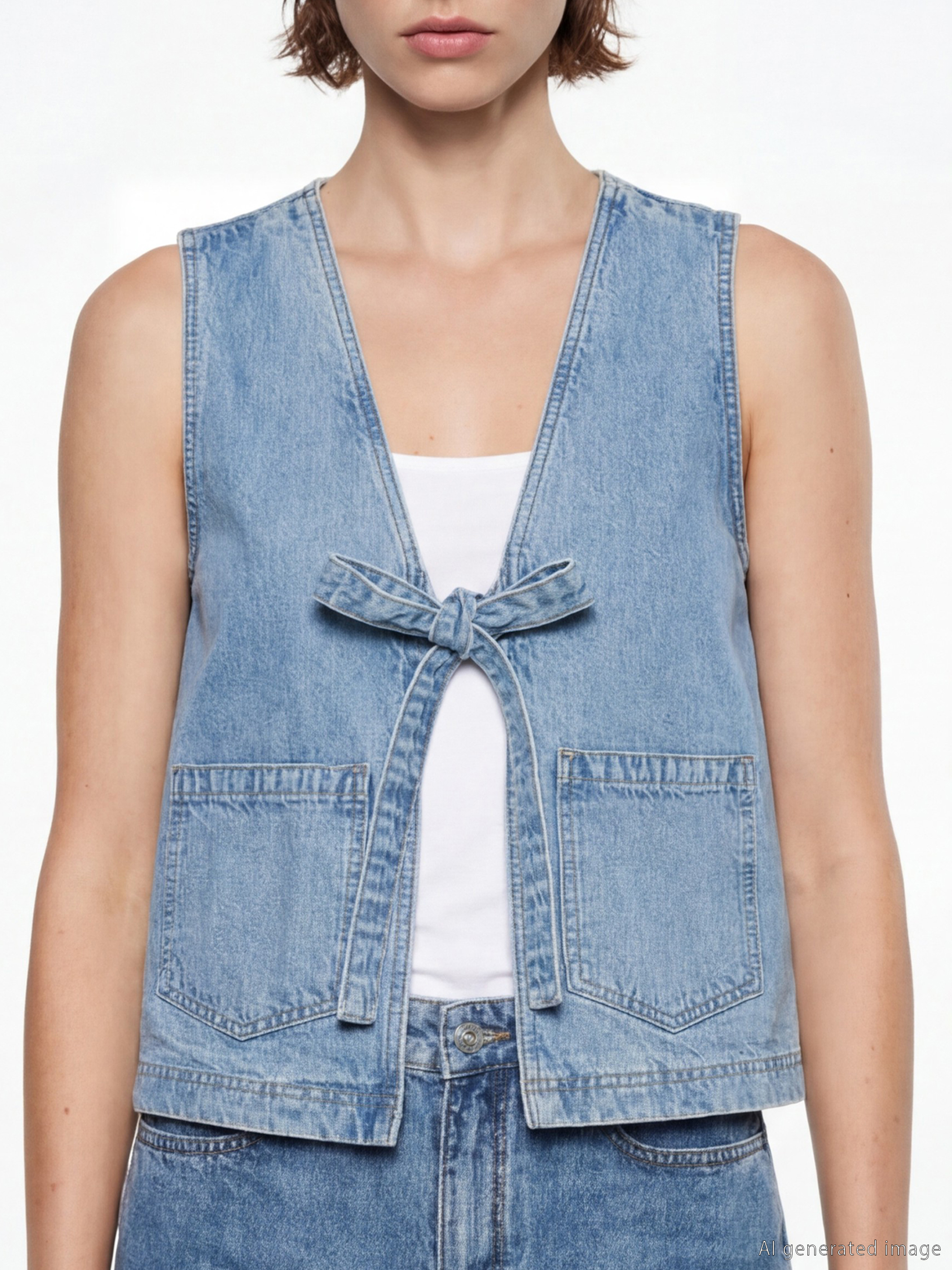 Woman INDIGO Denim Vest-2