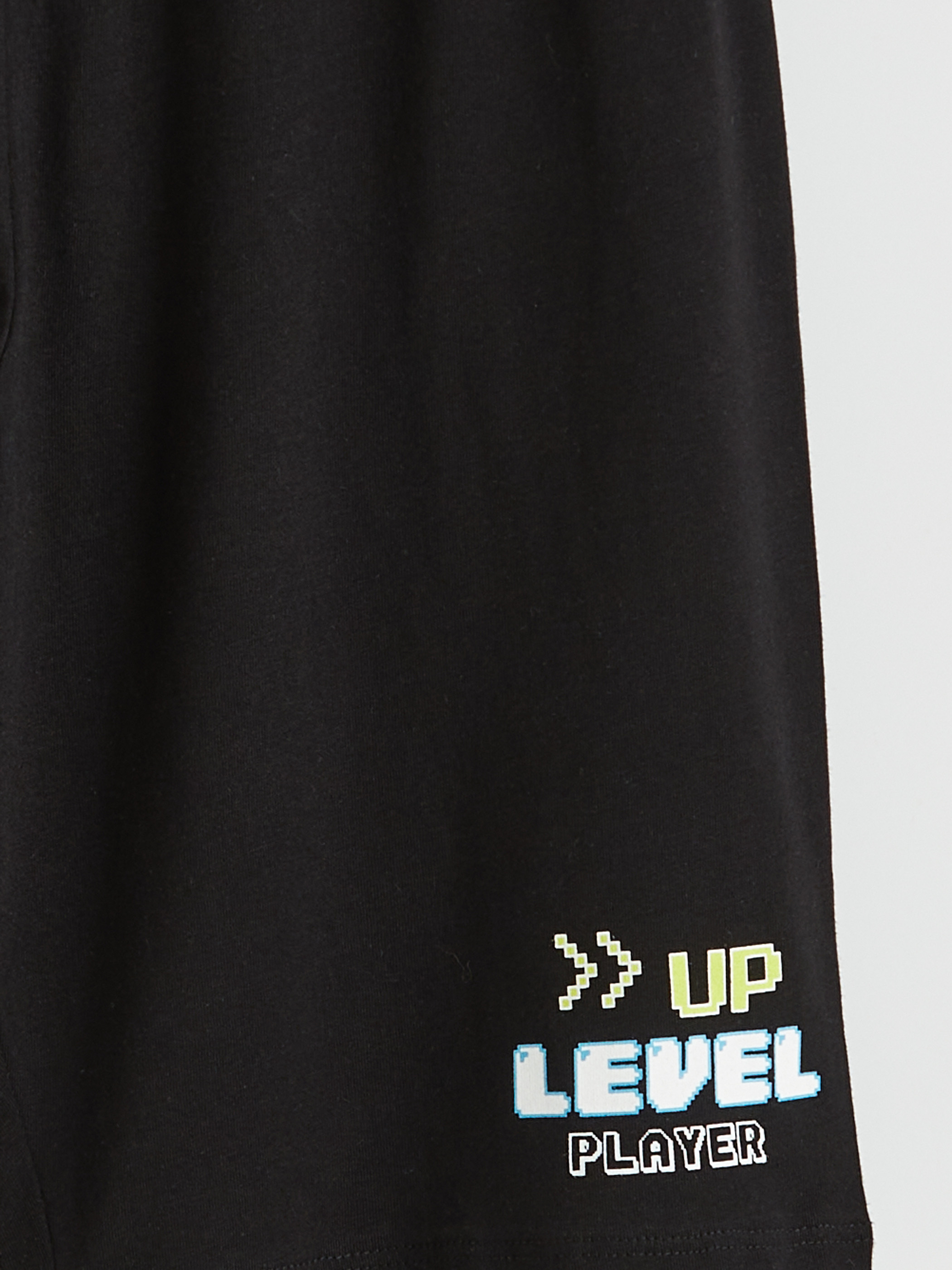 Siyah Baskılı Erkek Çocuk Pijama Şort-2