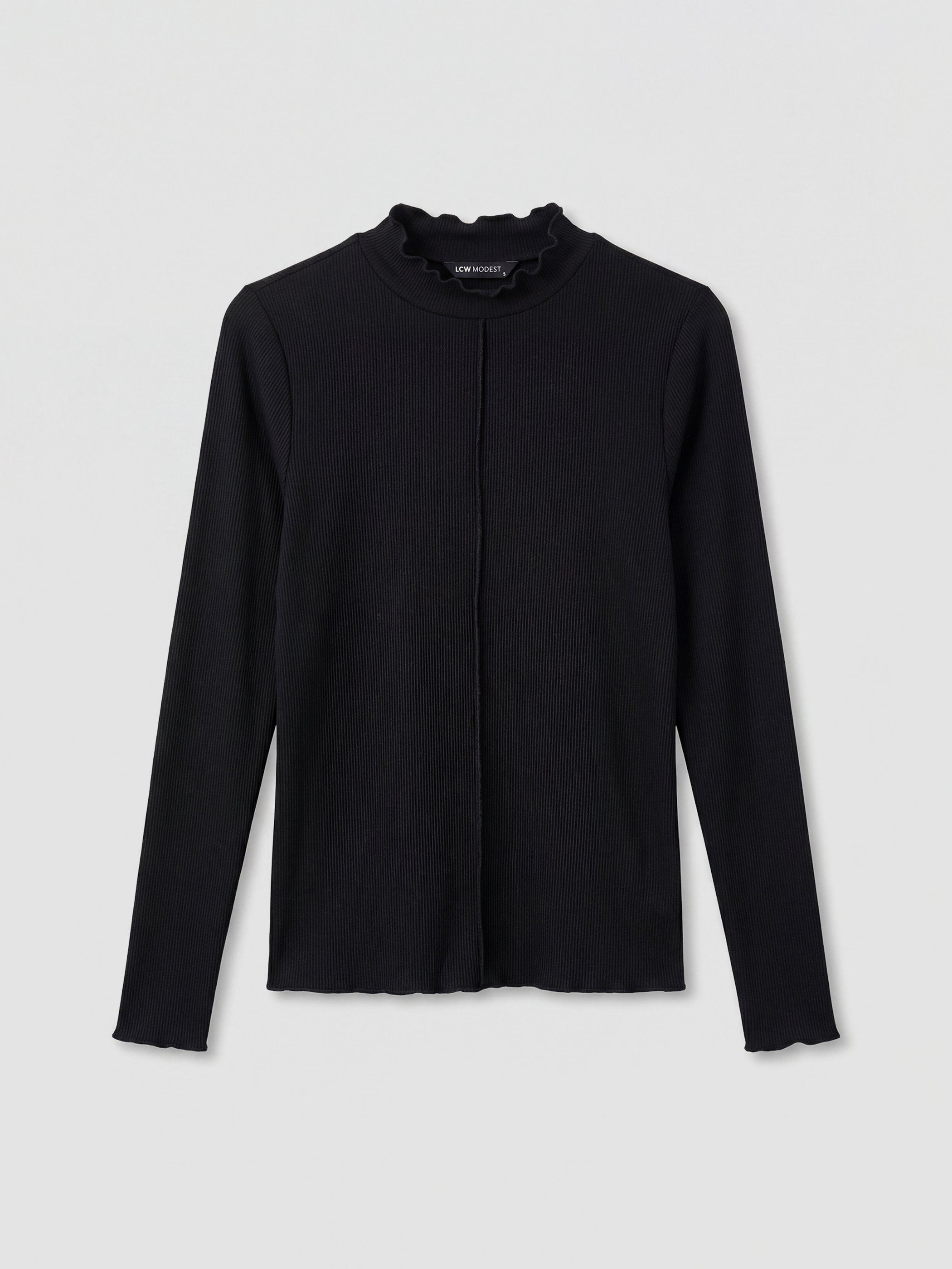 LCW Modest Fırfırlı Dik Yaka Kadın Body - S6LU43Z8-CVL