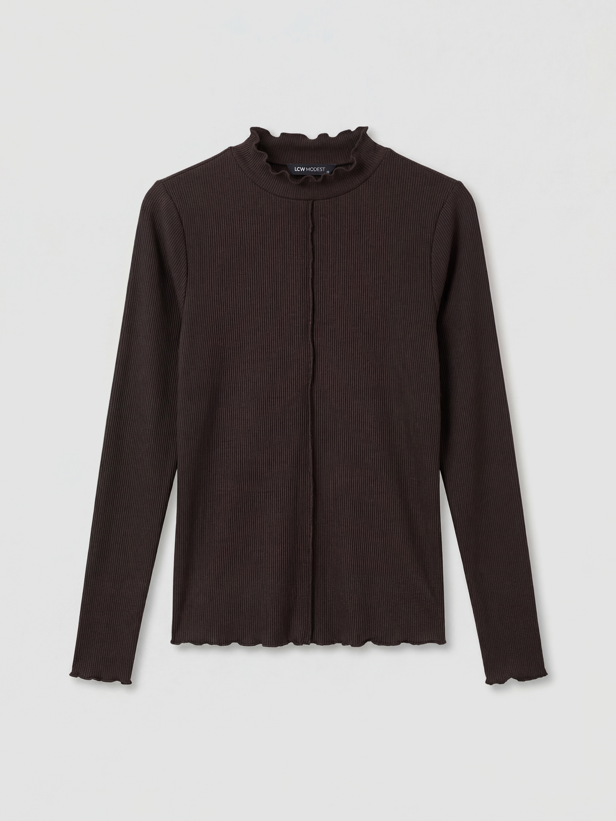 LCW Modest Fırfırlı Dik Yaka Kadın Body - S6LU43Z8-HMK