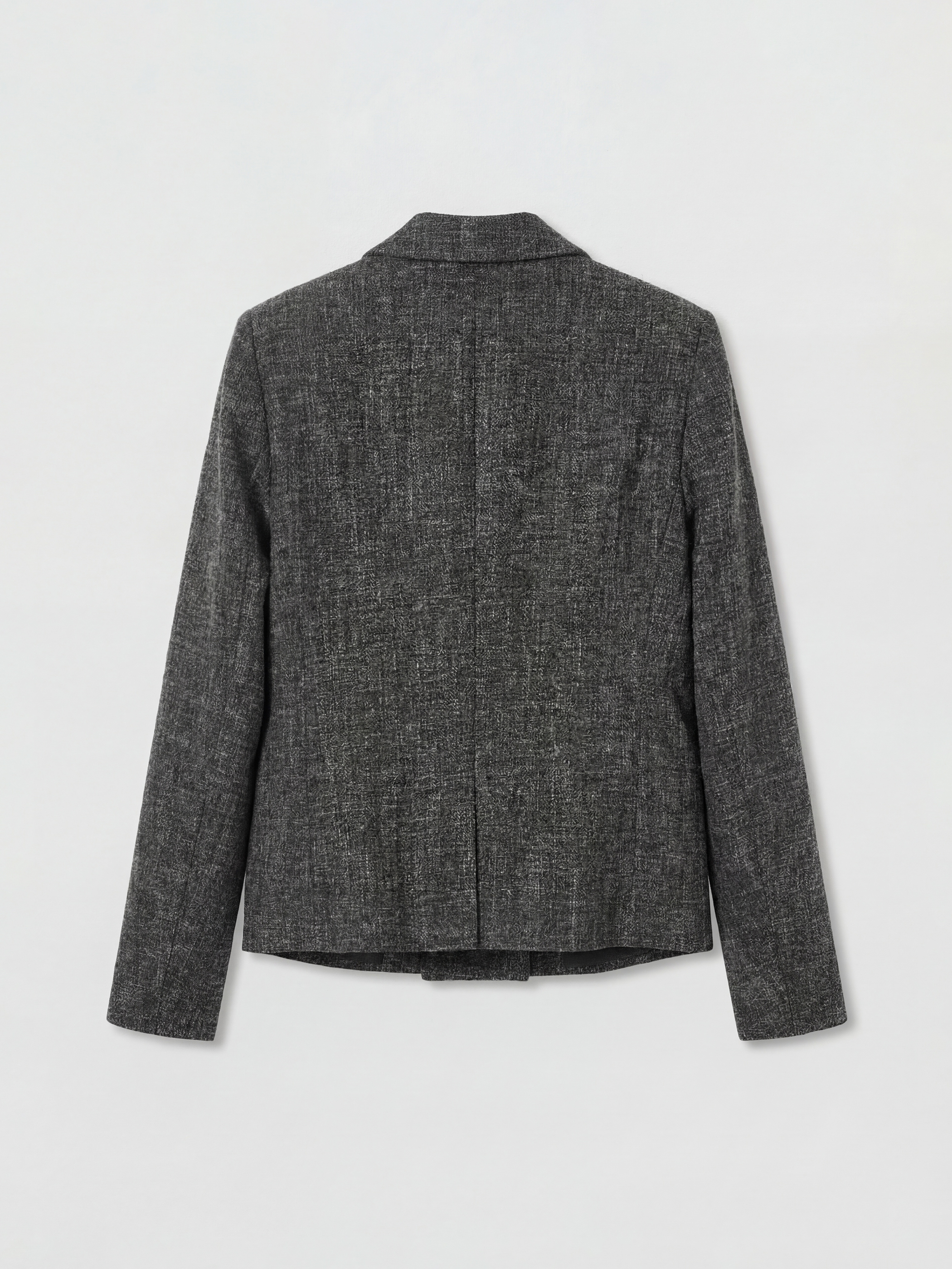 Gri Kruvaze Yaka Dokulu Kadın Blazer Ceket-1