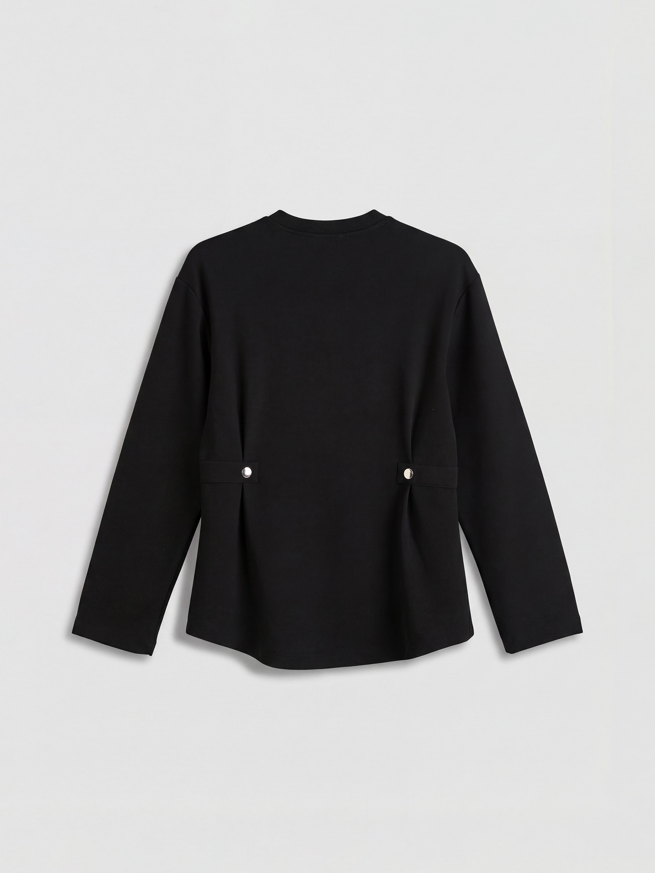 Siyah Bisiklet Yaka Kadın Sweatshirt Tunik-1