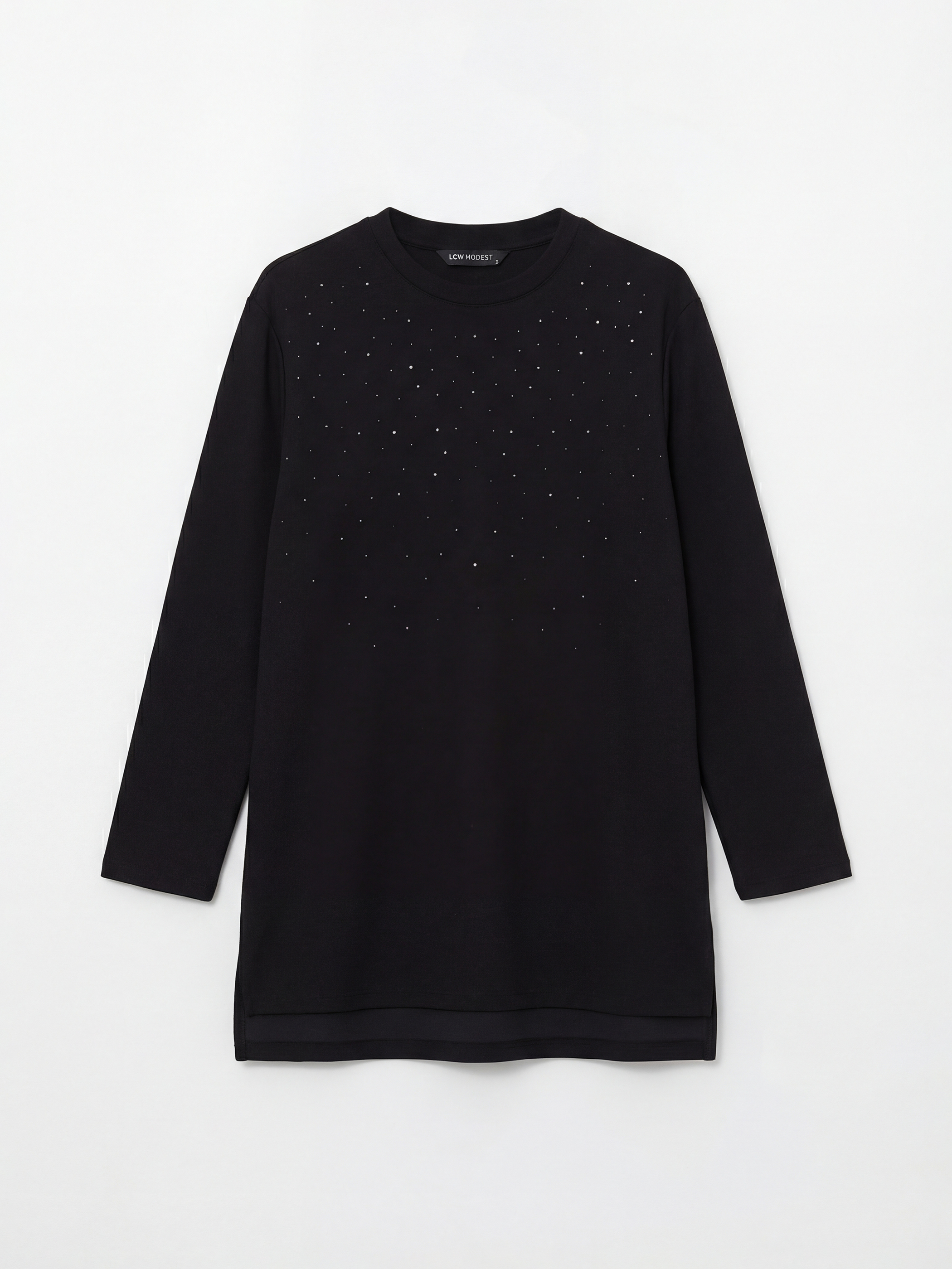 LCW Modest Taşlı Soft Touch Oversize Kadın Sweatshirt Tunik - S6LV80Z8-CVL