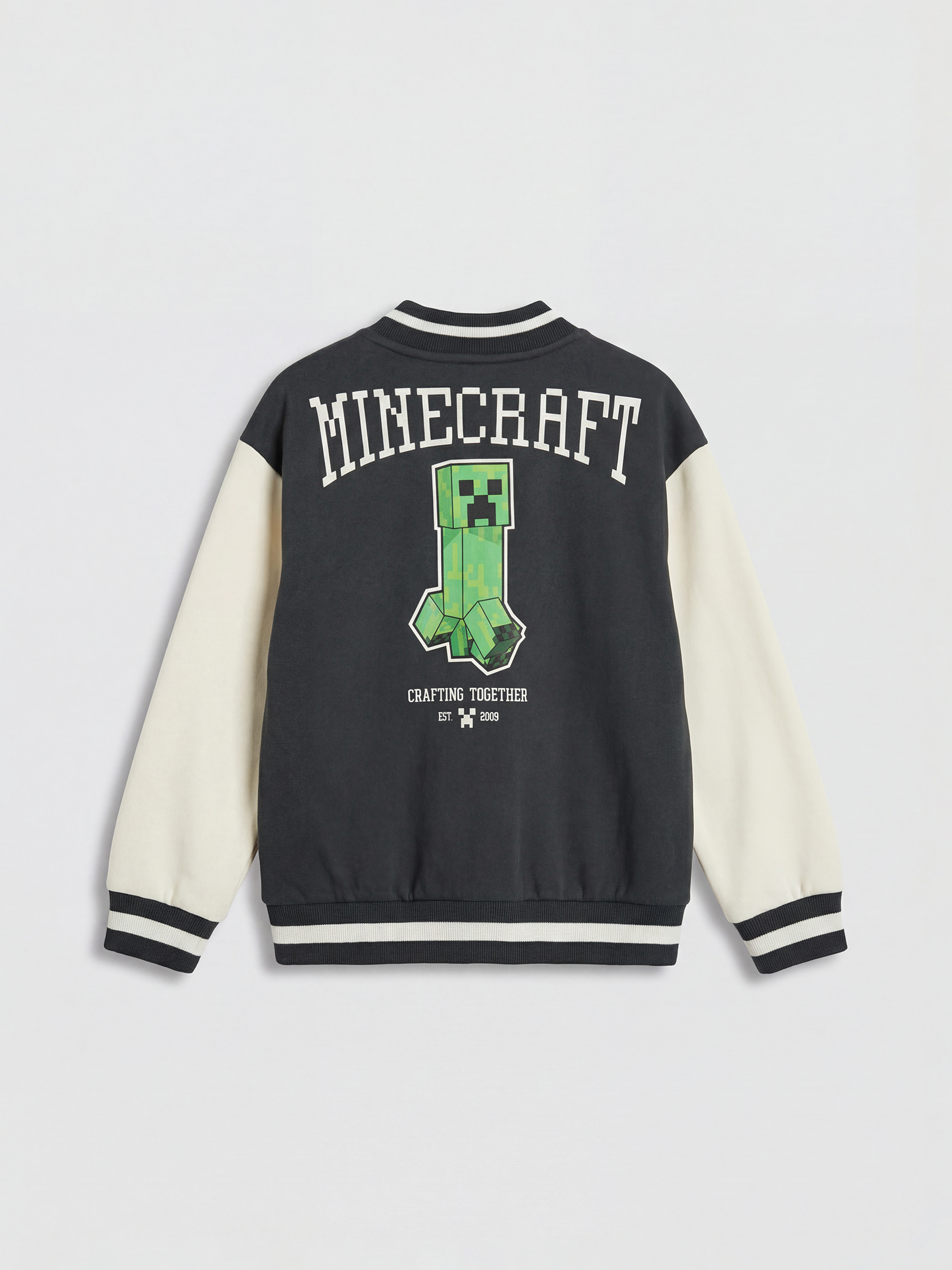 Antrasit Minecraft Baskılı Erkek Çocuk Kolej Ceket-2