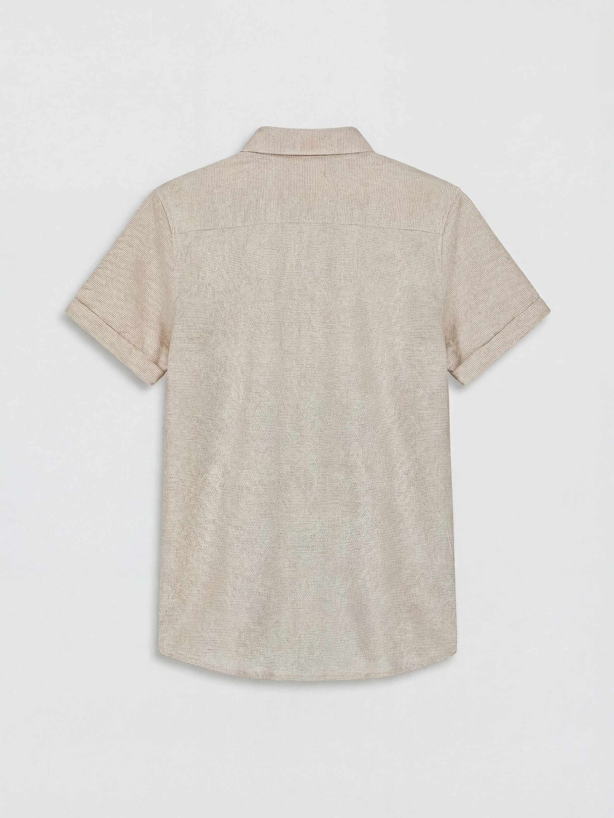 Bej Kısa Kollu Erkek Çocuk Gömlek-1