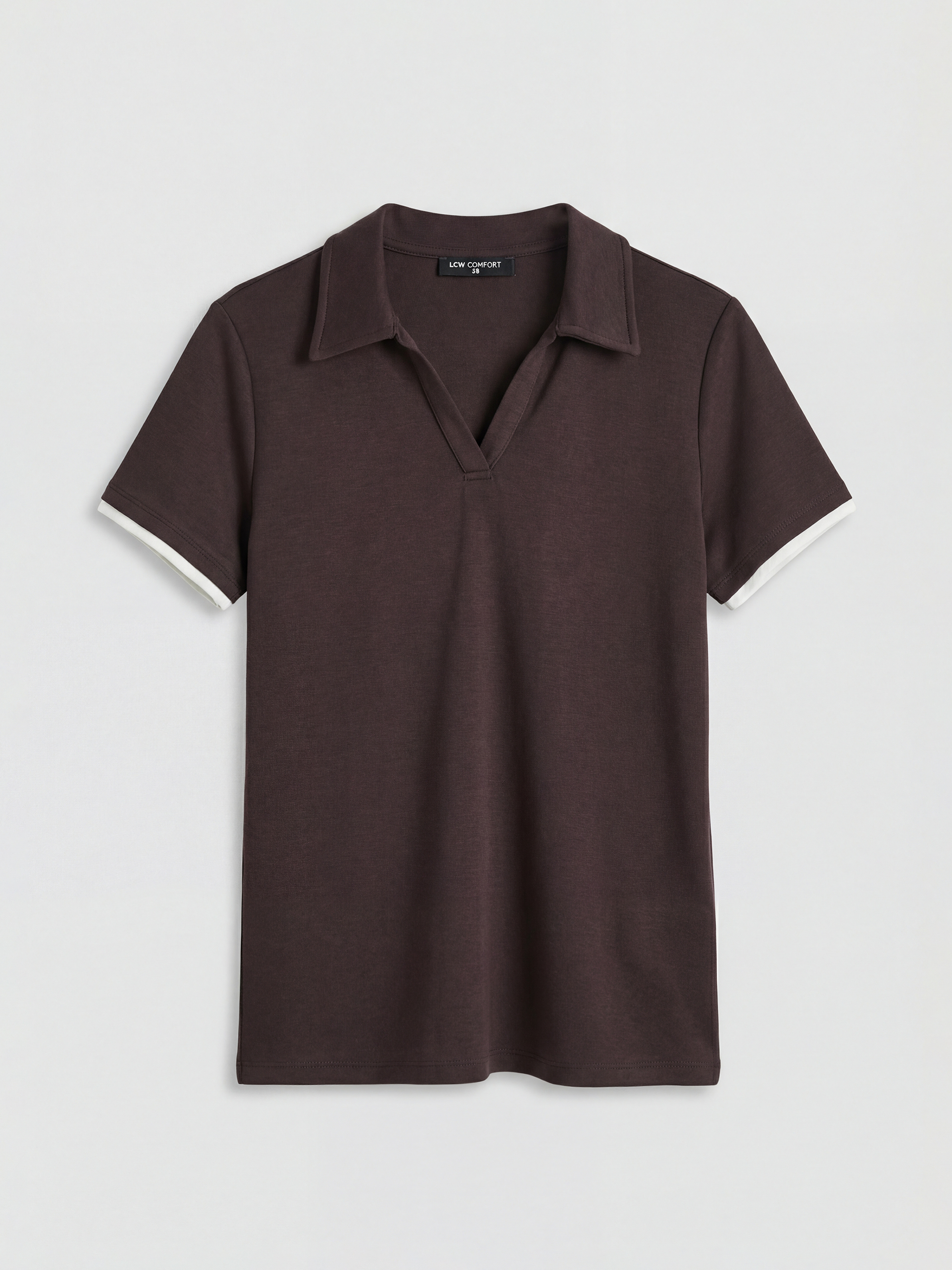 LCW Comfort Polo Yaka Kadın Tişört - S6M037Z8-HMK