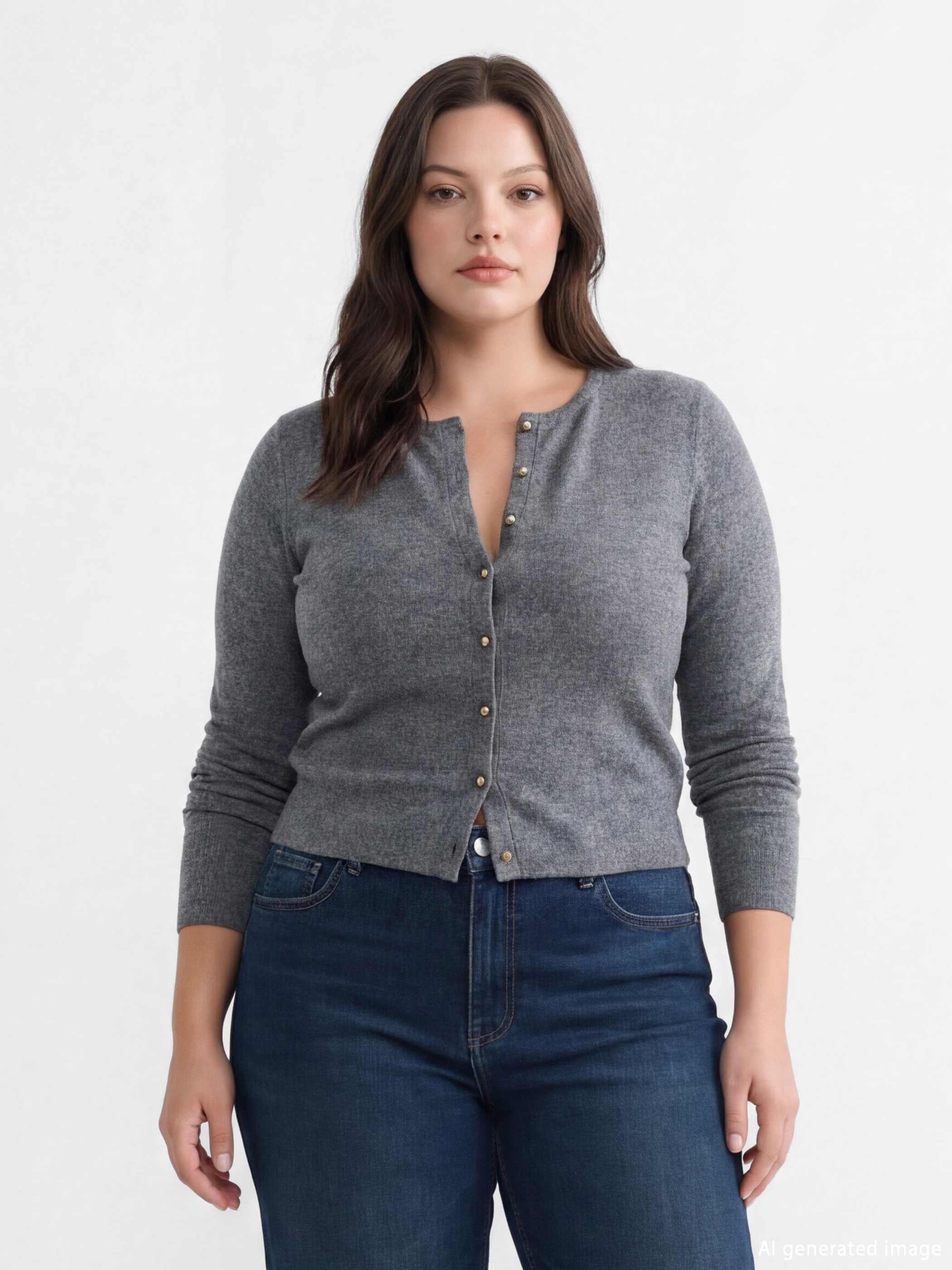 LCW Vision Women's Crew Neck Cardigan - S6M170Z8-D3A