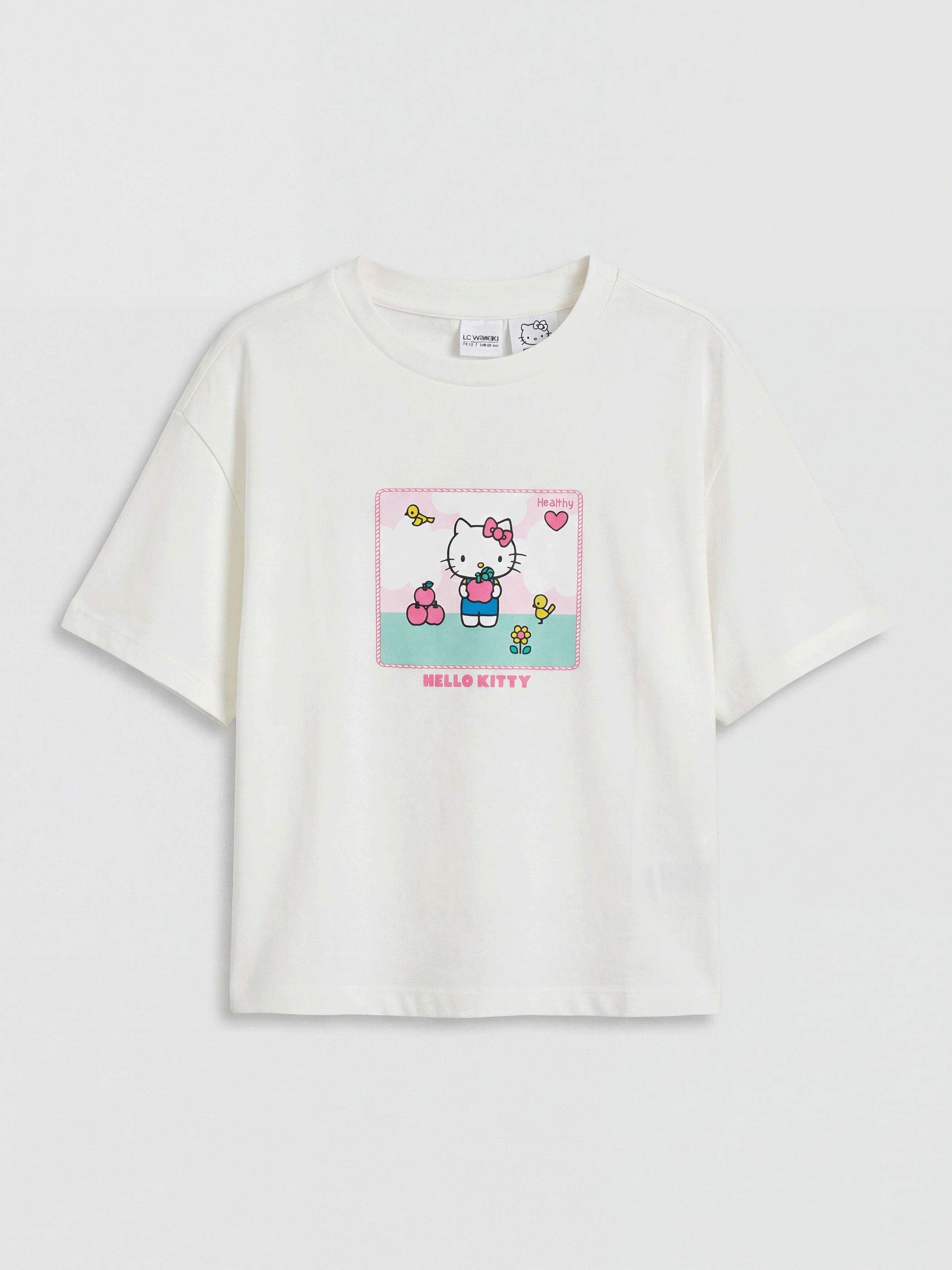 LCW Kids Девочки Белый Футболка