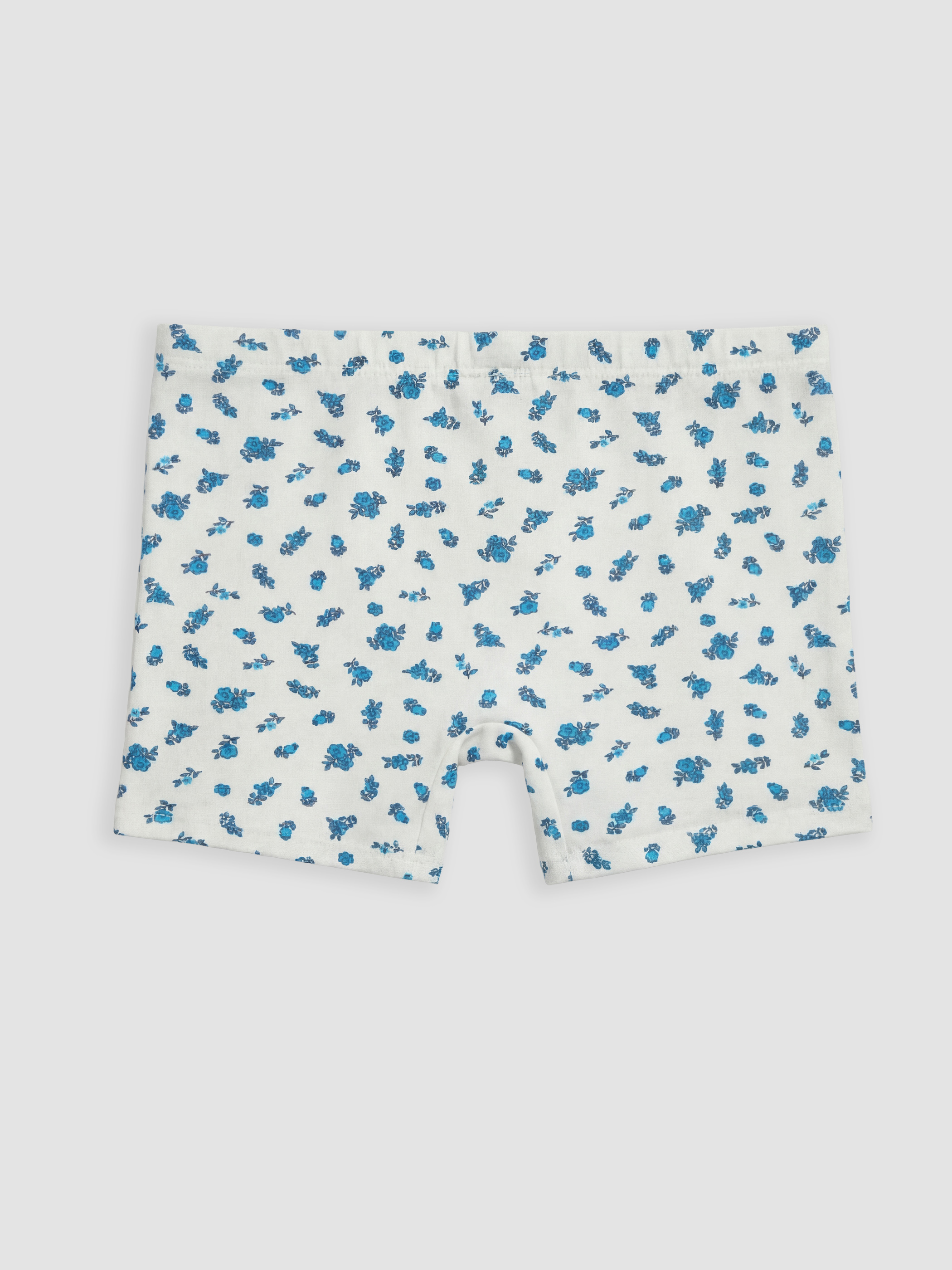 Beyaz Çiçek Desenli Kız Çocuk Boxer-1