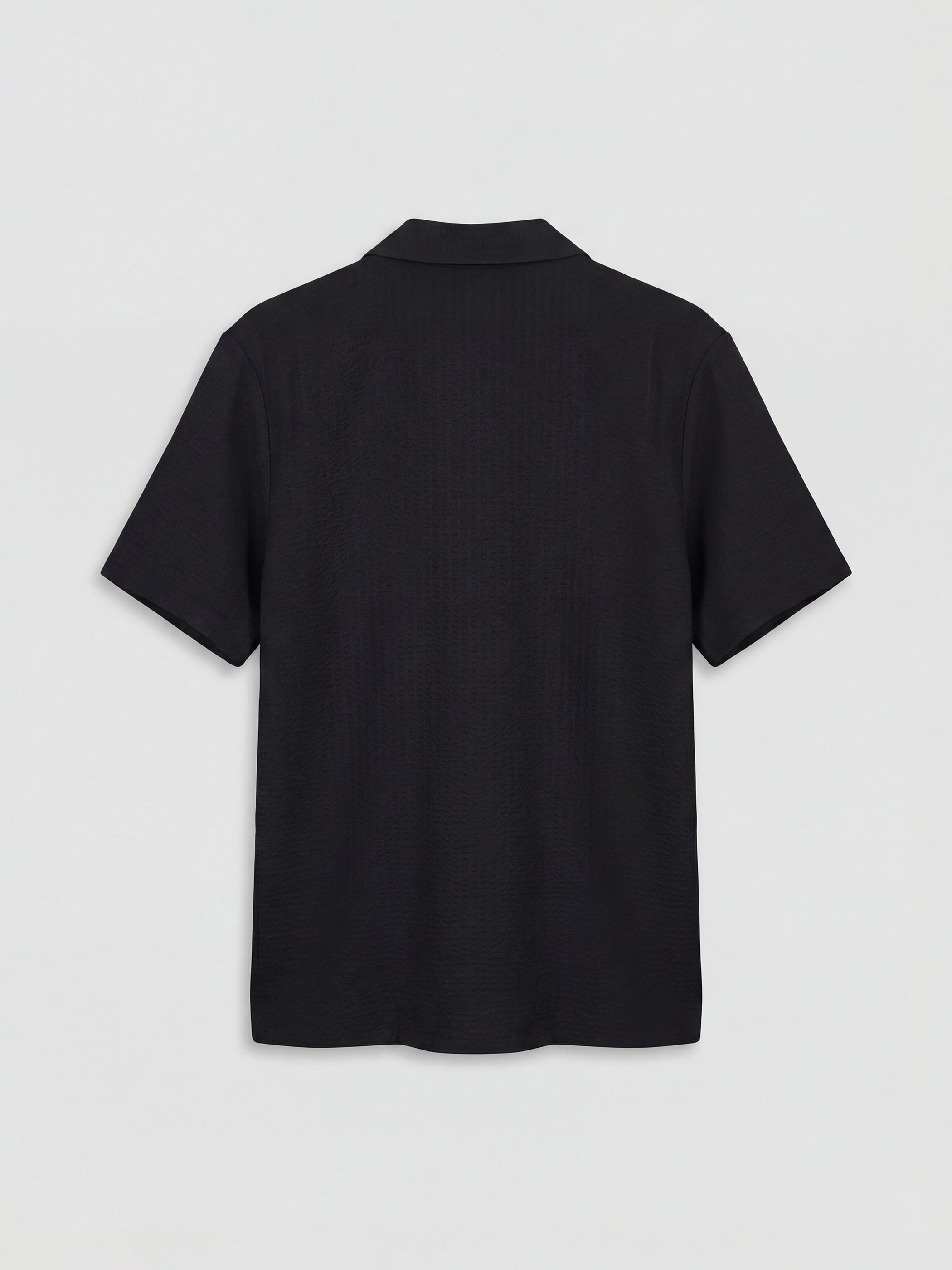 Siyah Resort Yaka Kısa Kollu Erkek Çocuk Gömlek-1