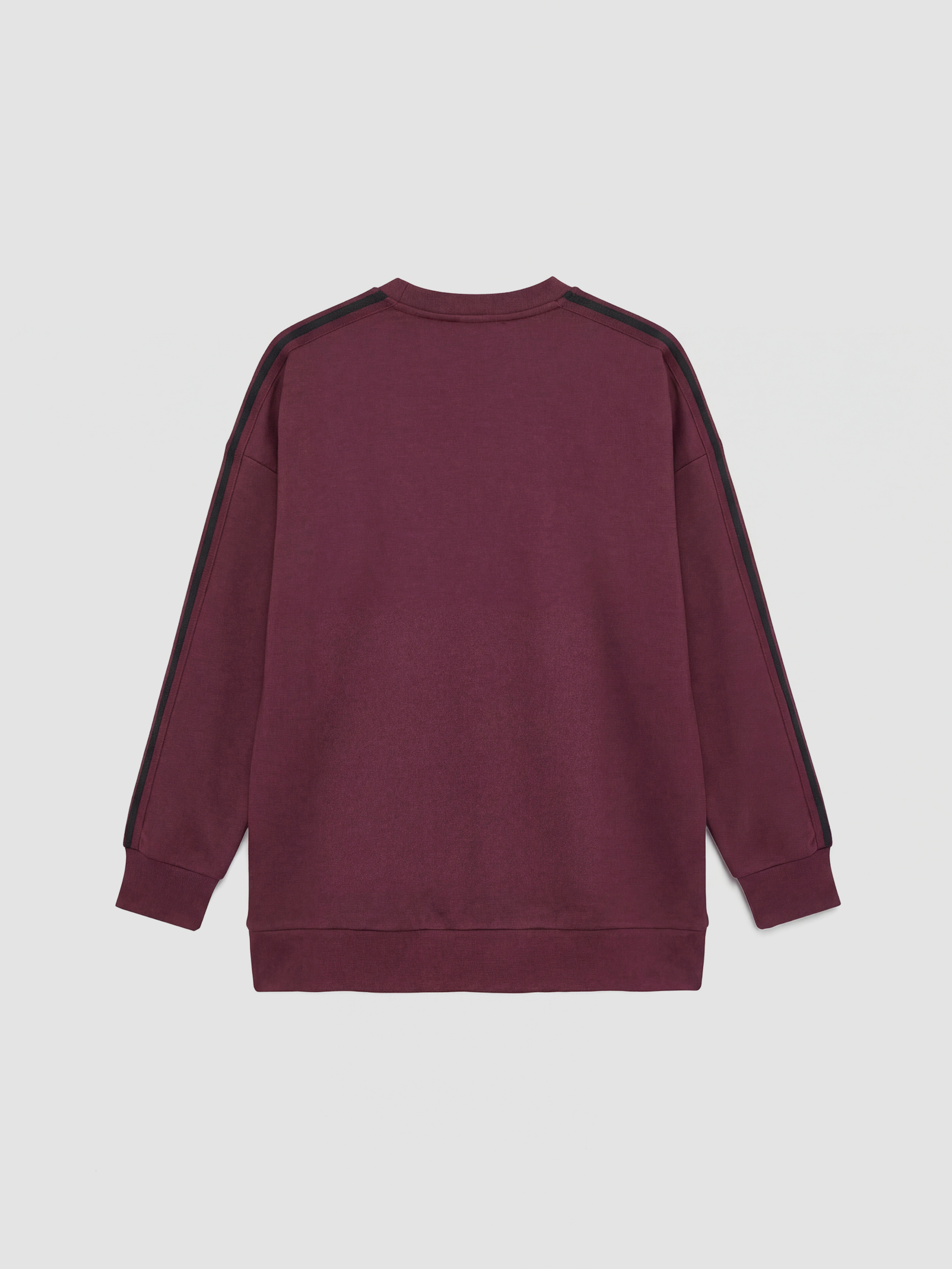Mürdüm Bisiklet Yaka Oversize Kadın Sweatshirt Tunik-5