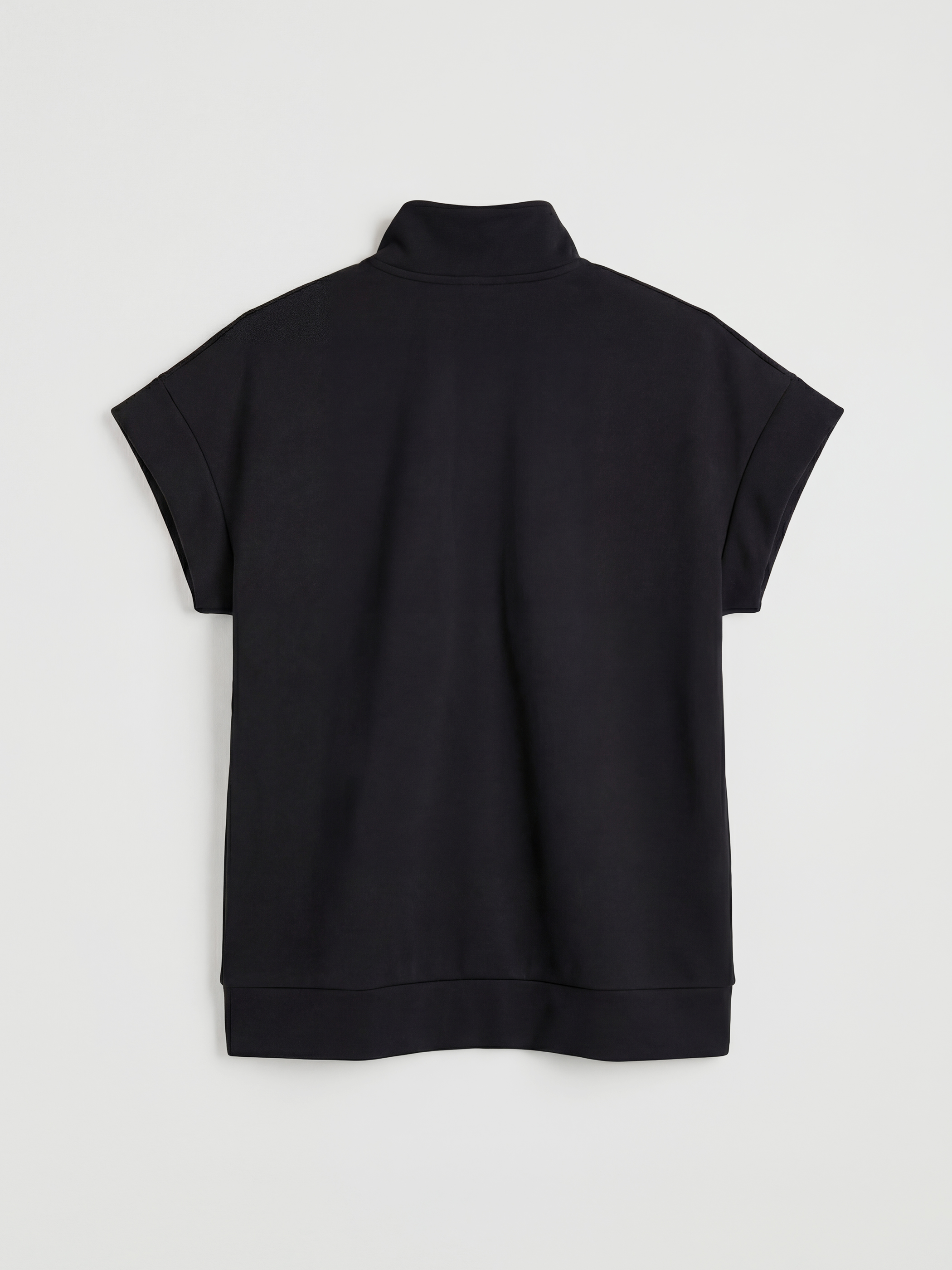 Siyah Dik Yaka Oversize Kadın Sweatshirt-1