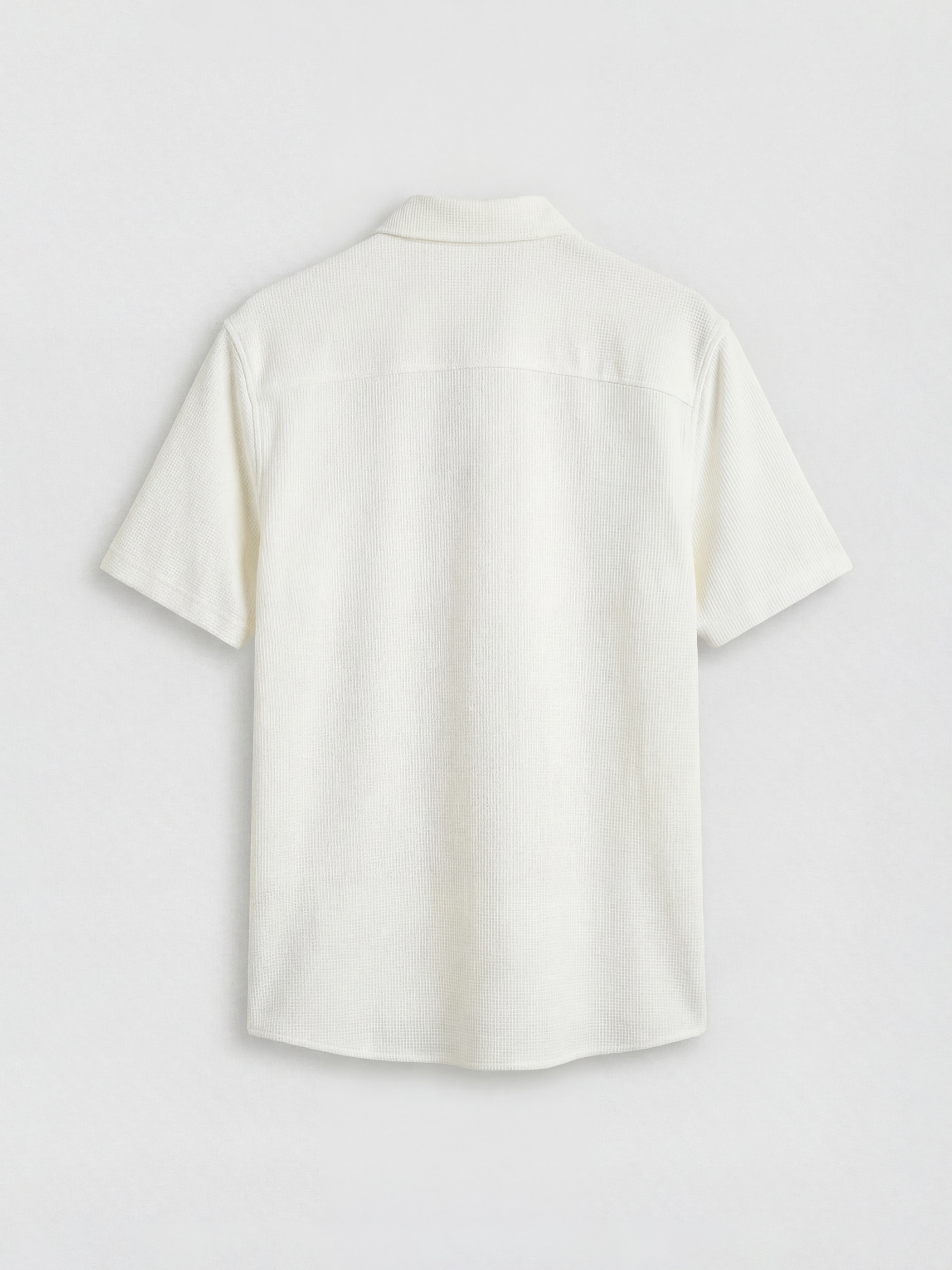 Ekru Regular Fit Dokulu Erkek Gömlek-1
