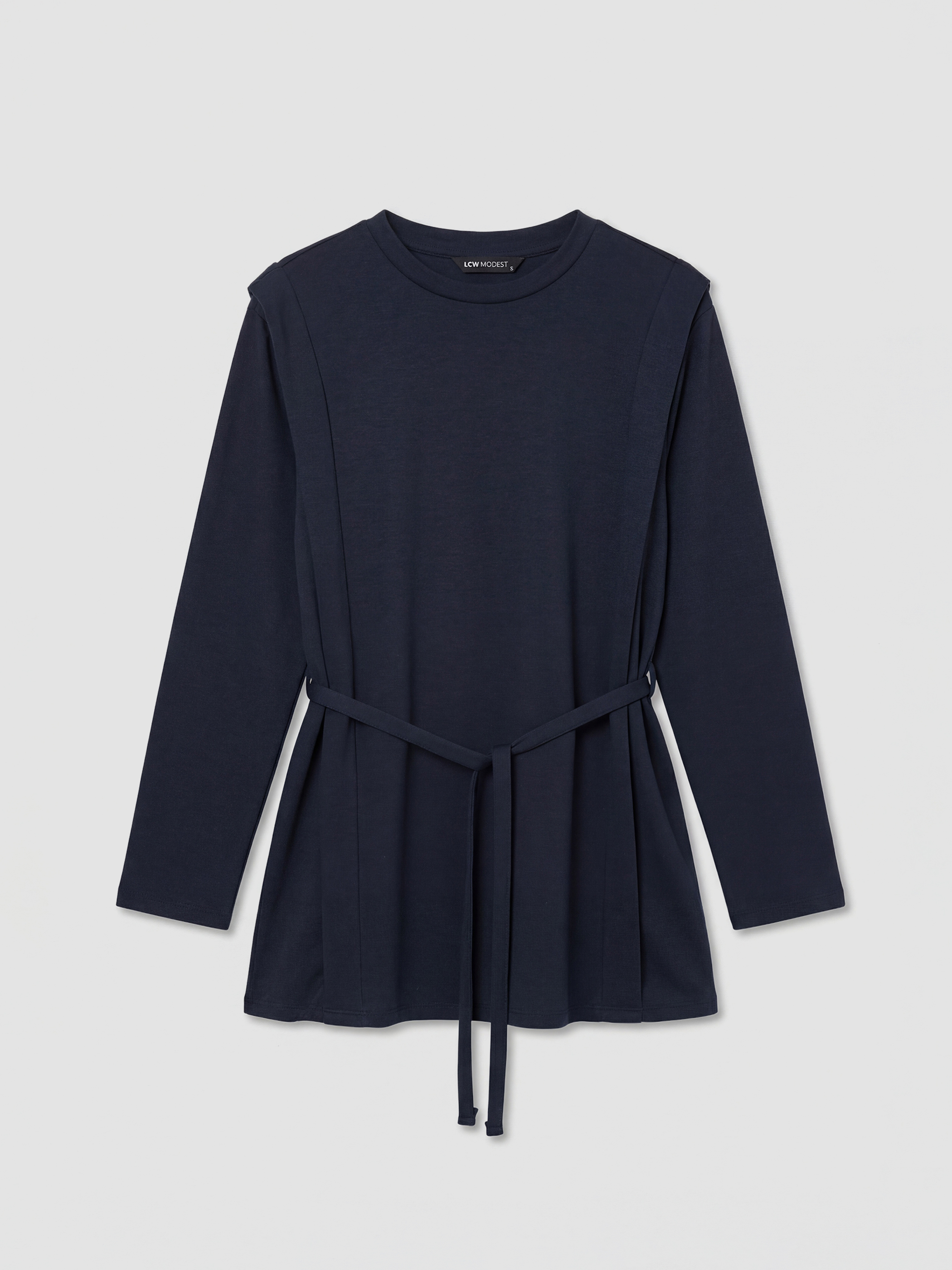 LCW Modest Bisiklet Yaka Soft Touch Kadın Sweatshirt Tunik - S6M425Z8-HRZ