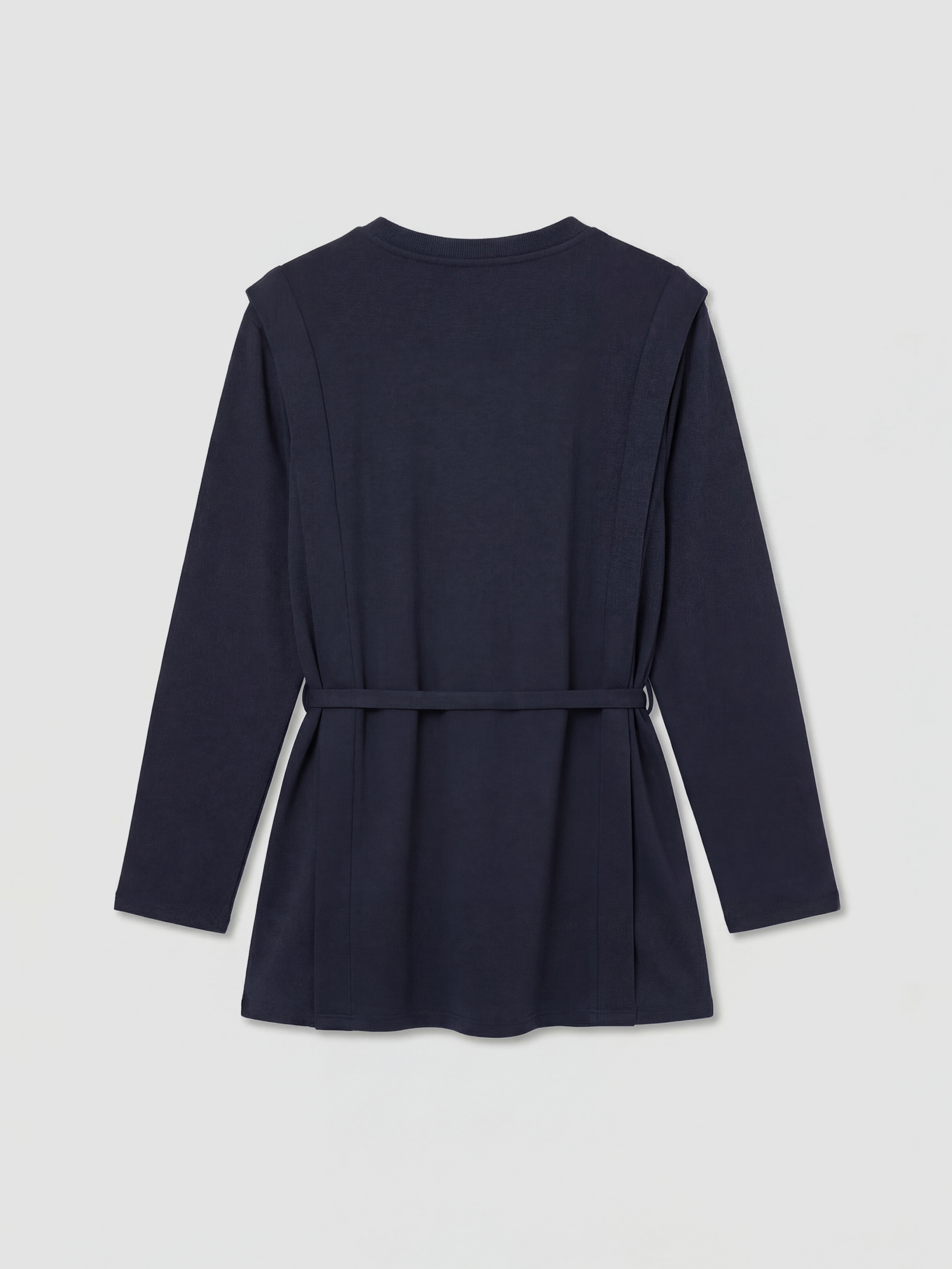 Lacivert Bisiklet Yaka Soft Touch Kadın Sweatshirt Tunik-5