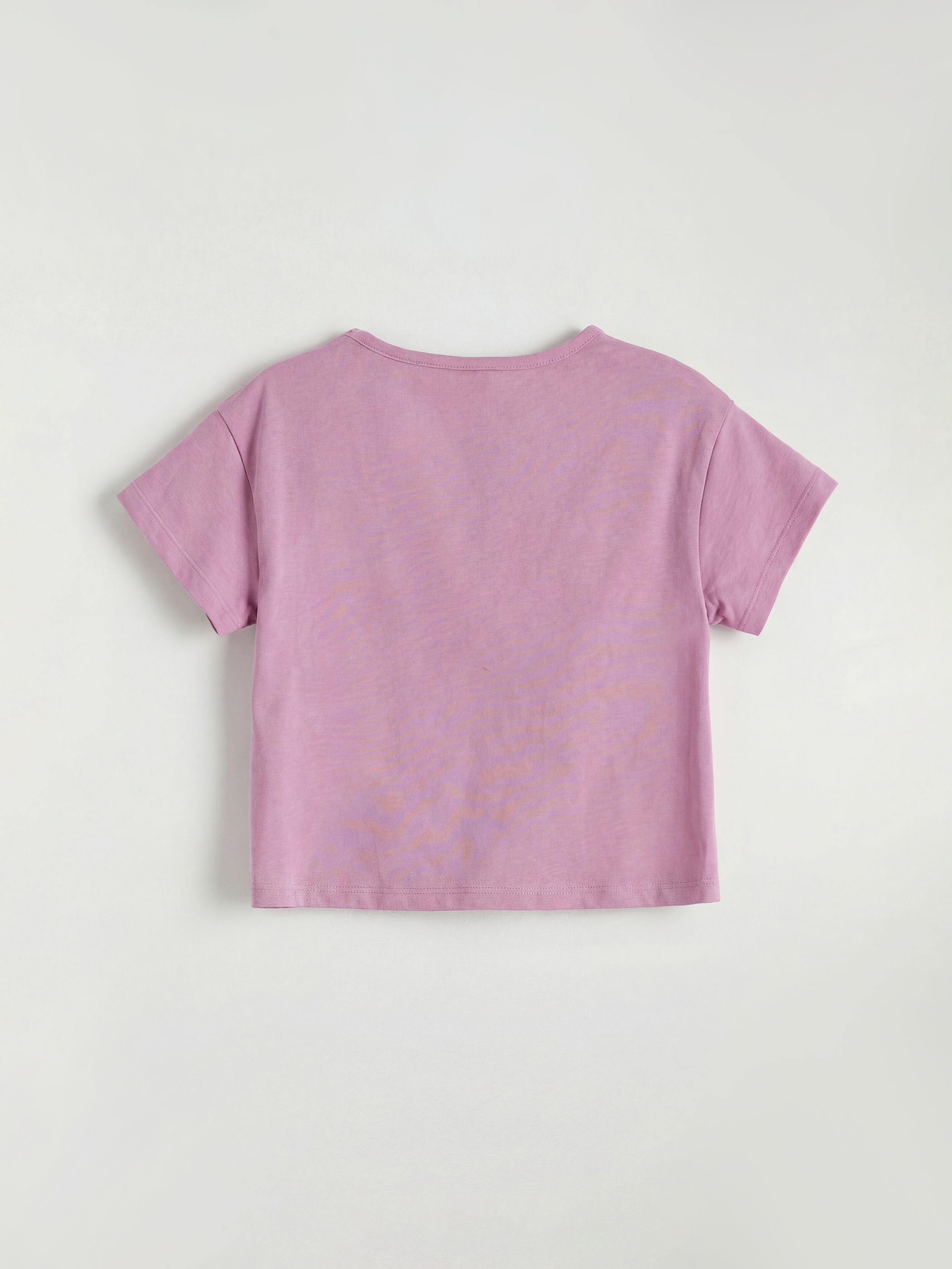 Pembe Bisiklet Yaka Baskılı Kız Çocuk Tişört-1