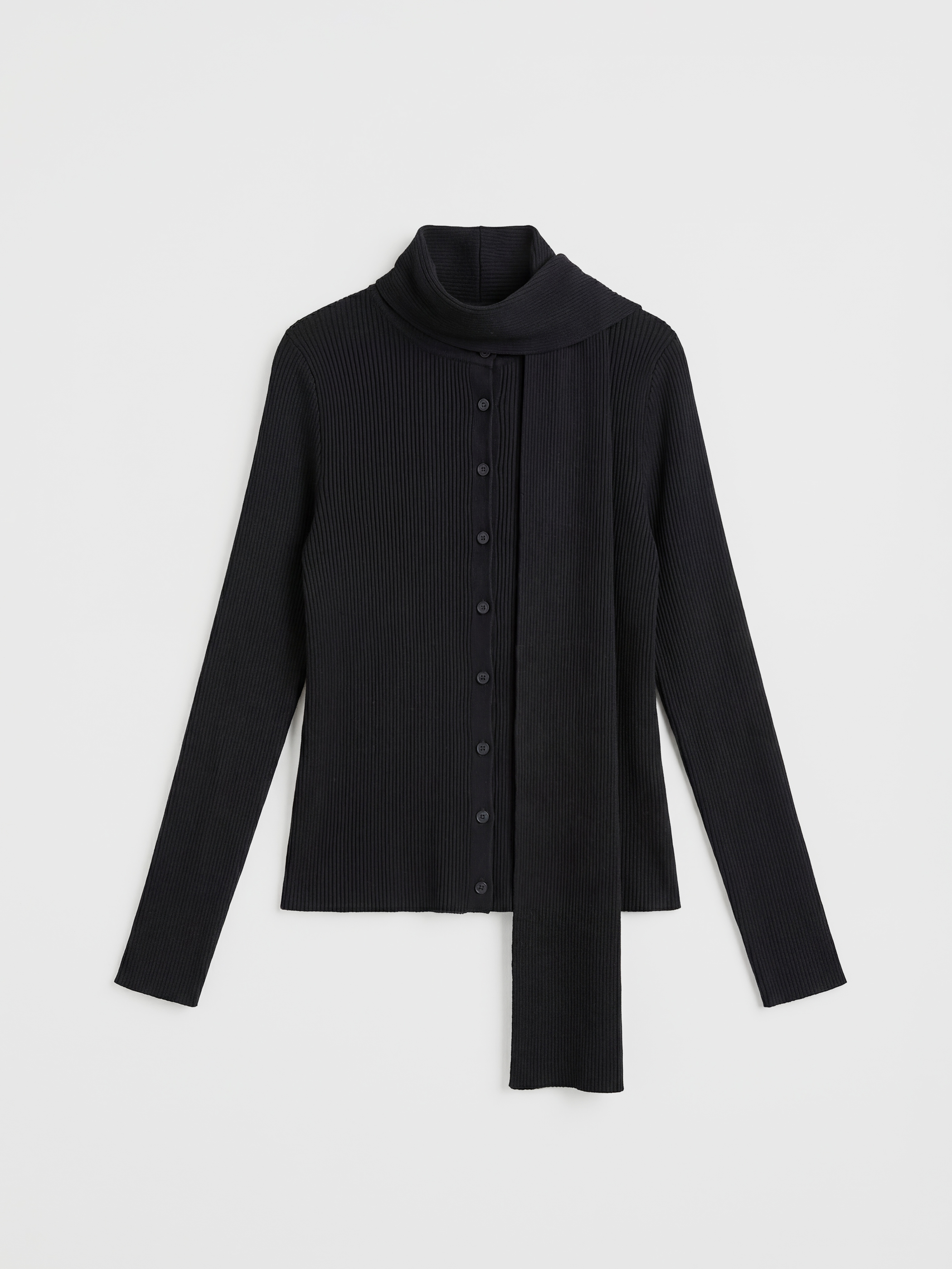 LCW Vision Fular Yaka Fitilli Kadın Triko Hırka - S6M465Z8-CVL