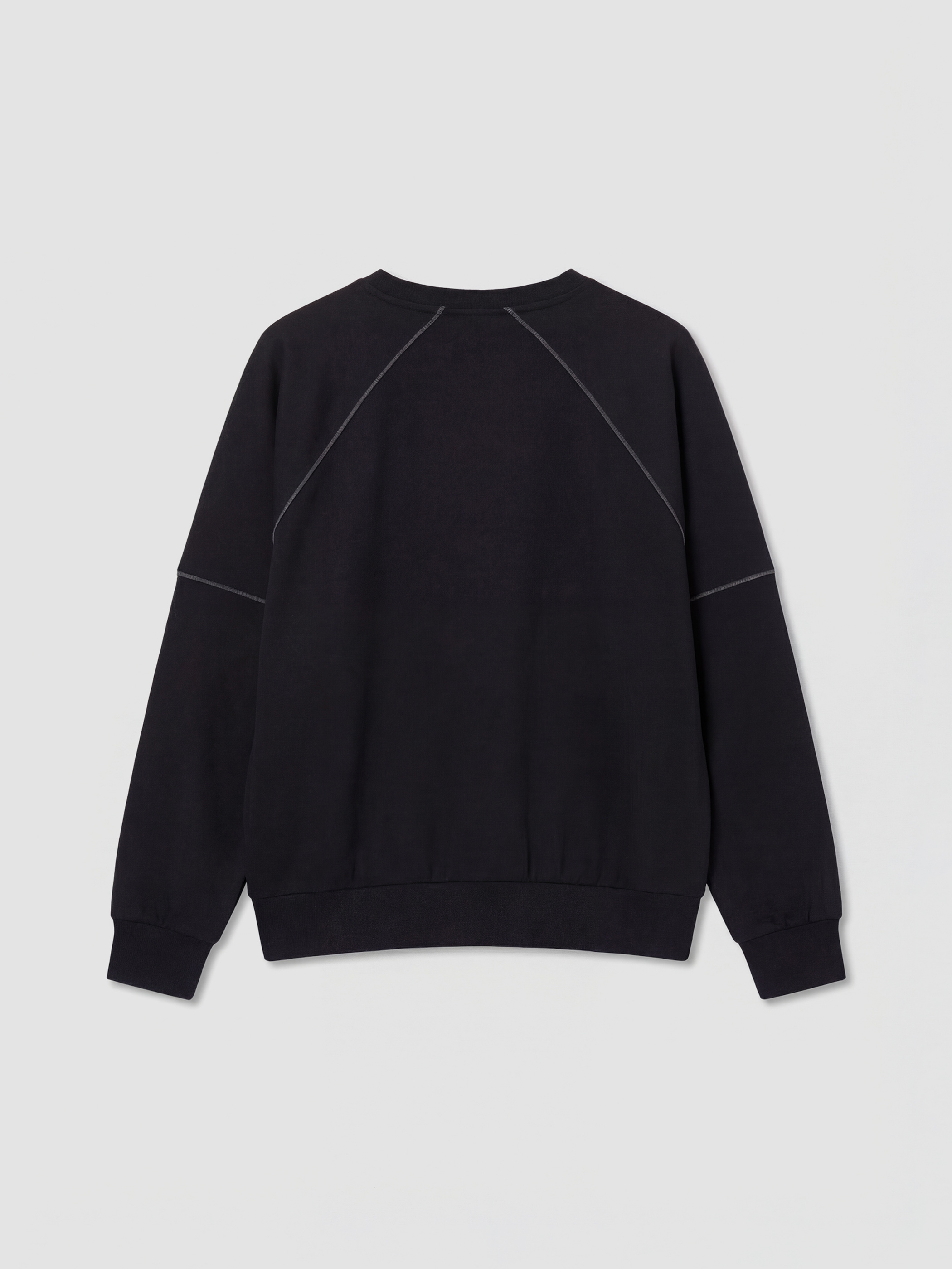 Siyah Bisiklet Yaka Kadın Sweatshirt-2