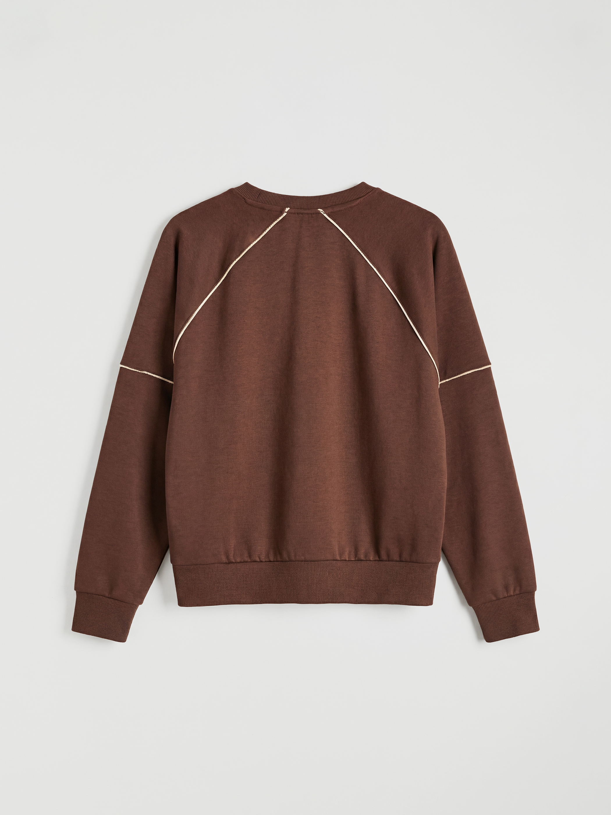 Kahverengi Bisiklet Yaka Kadın Sweatshirt-1