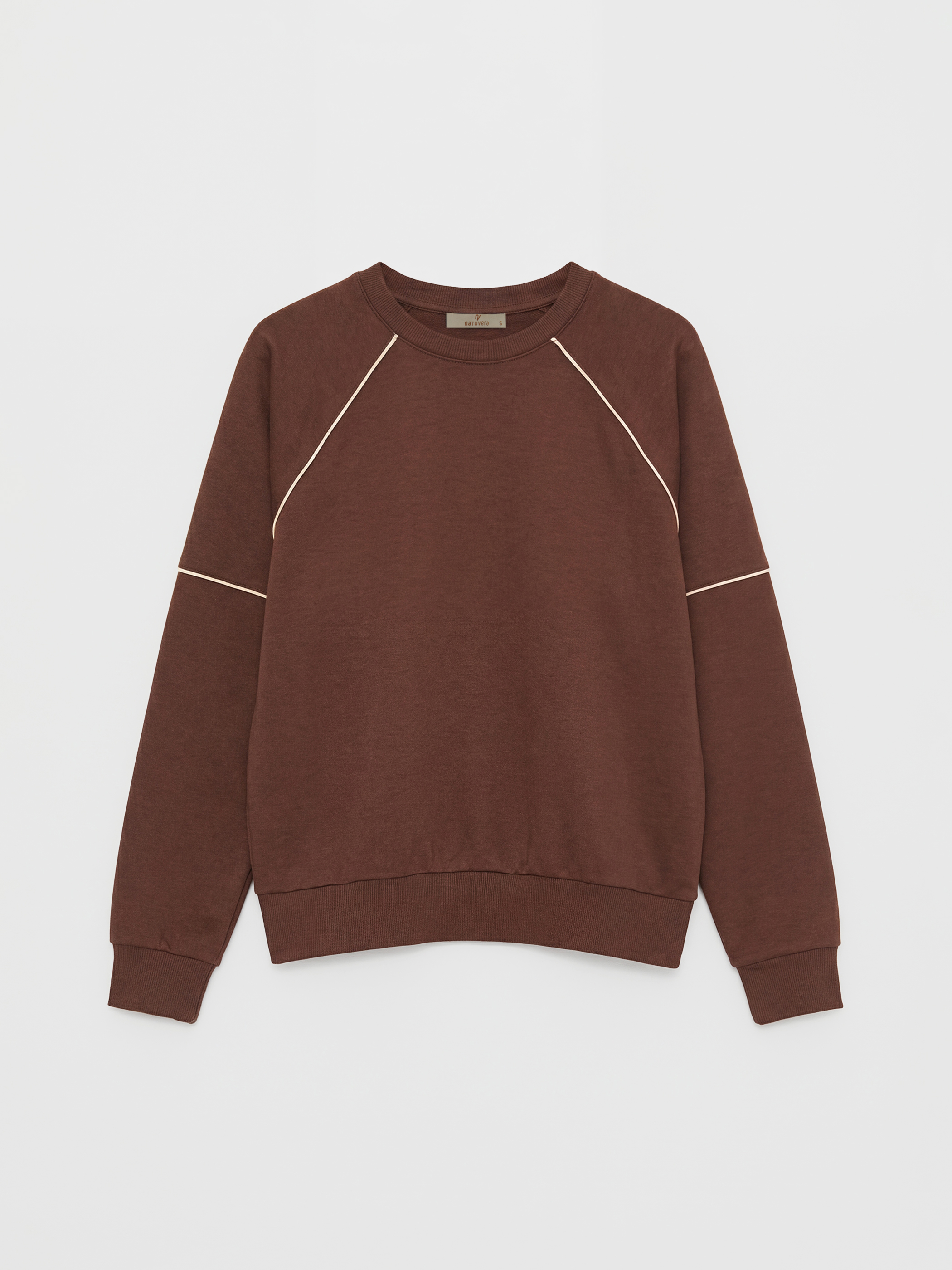 Kahverengi Bisiklet Yaka Kadın Sweatshirt-5