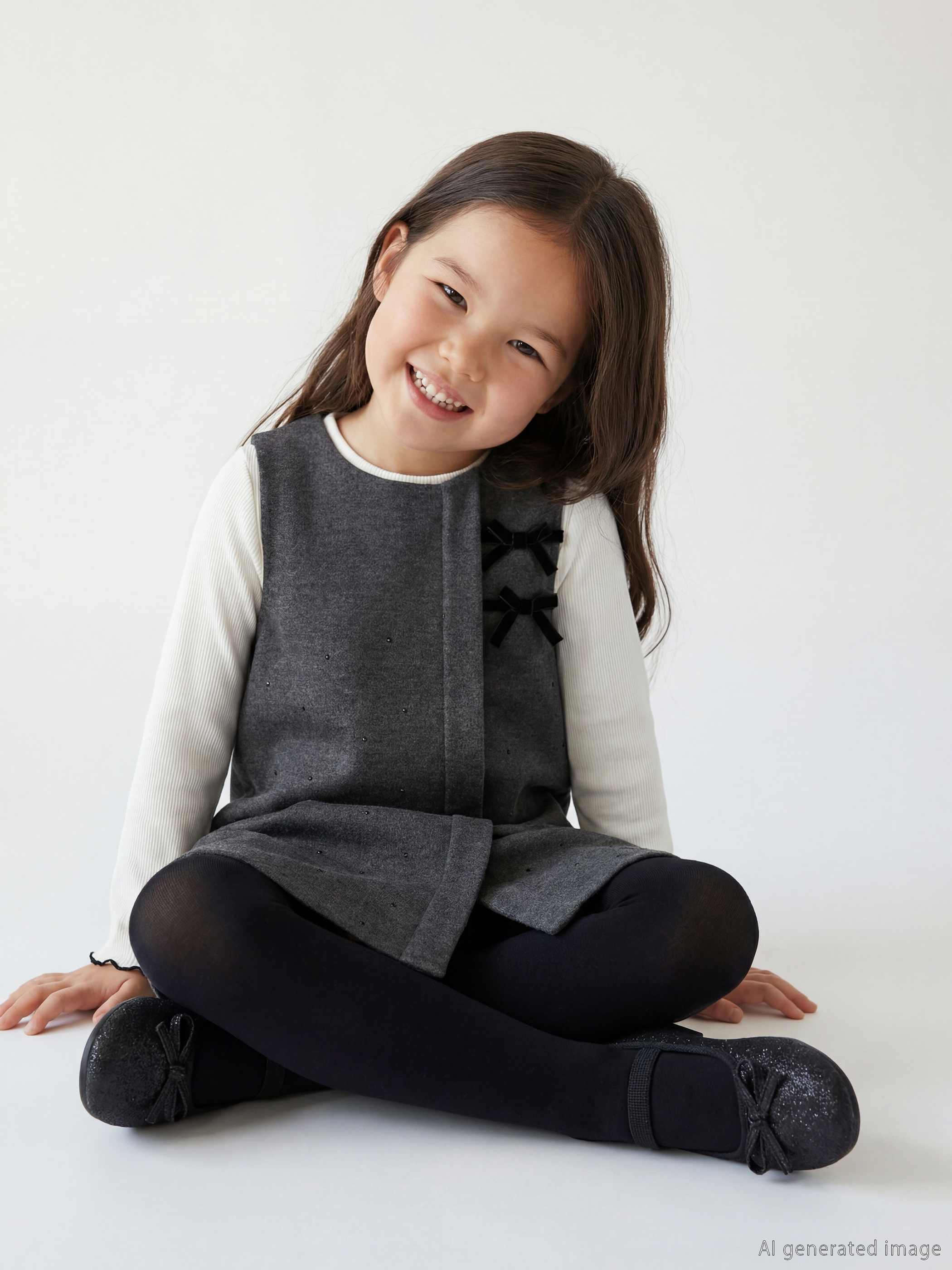 LCW Kids Bisiklet Yaka Kız Çocuk Jile Elbise ve Tişört - S6M737Z1-L8N