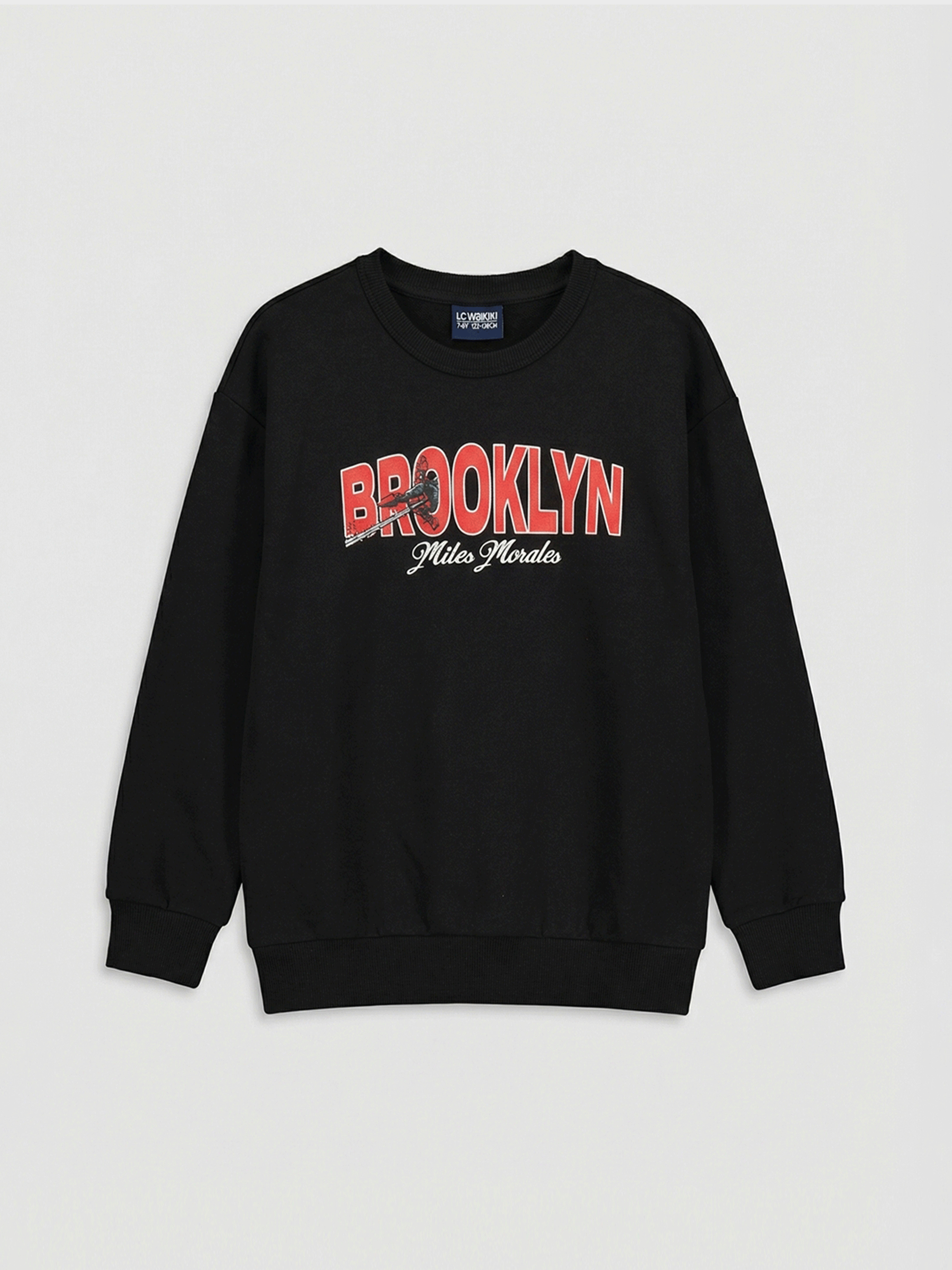 LCW Kids Bisiklet Yaka Spider-Man Baskılı Erkek Çocuk Sweatshirt - S6M762Z4-CVL