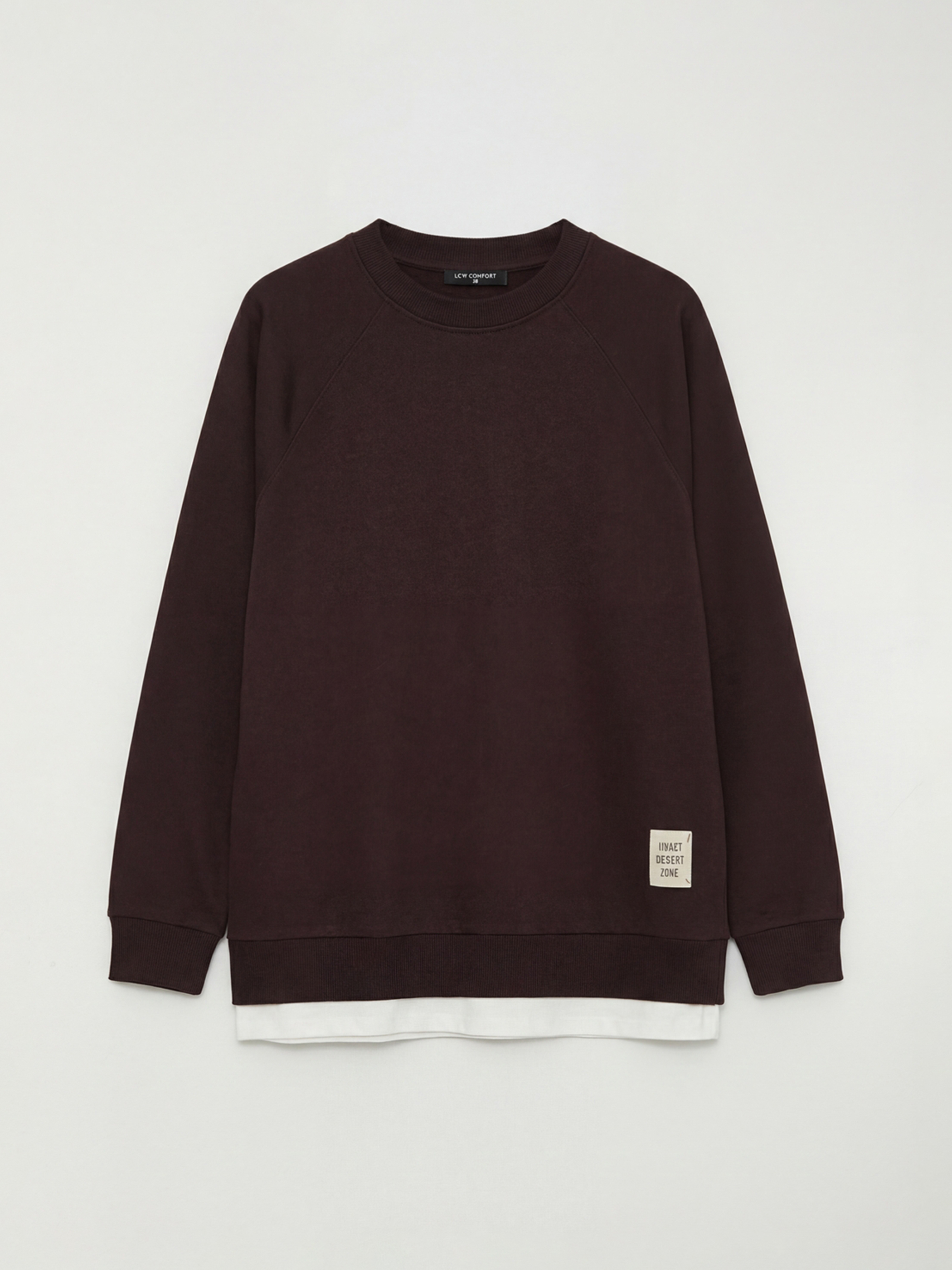 LCW Comfort Bisiklet Yaka Baskılı Oversize Kadın Sweatshirt - S6M765Z8-HMK