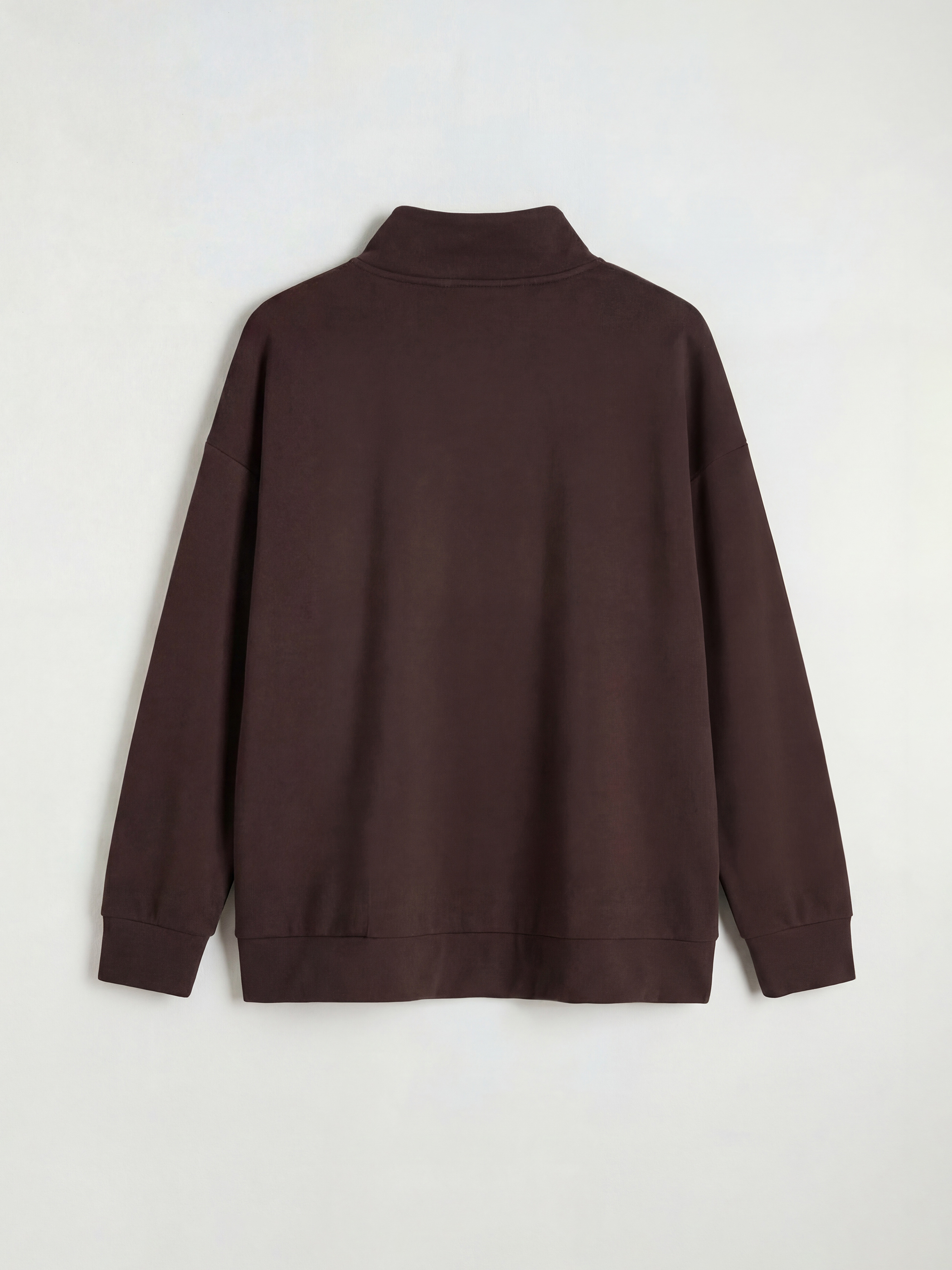 Kahverengi Dik Yaka Kadın Sweatshirt-5