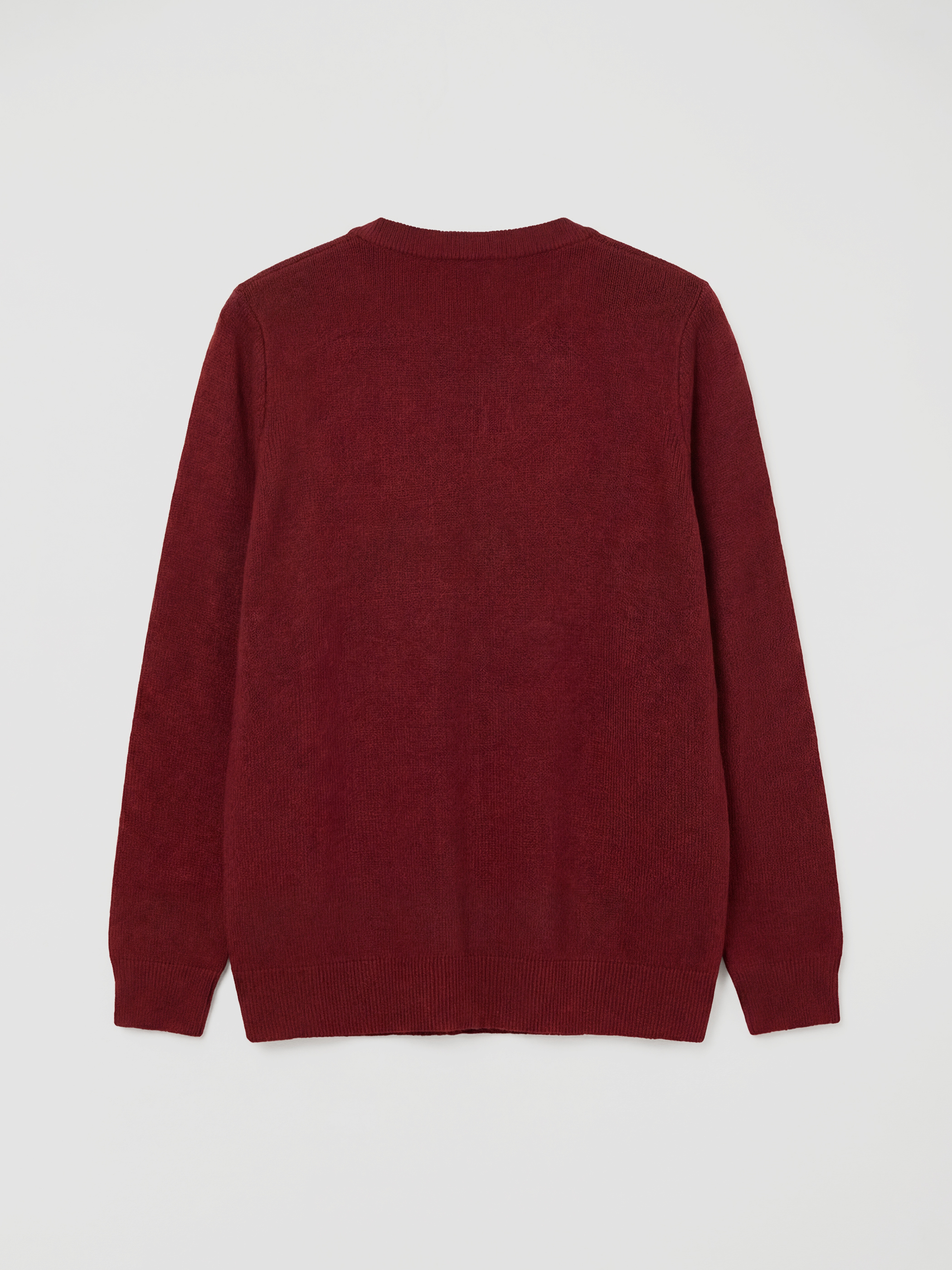 Bordo Bisiklet Yaka Kendinden Desenli Kadın Triko Hırka-1