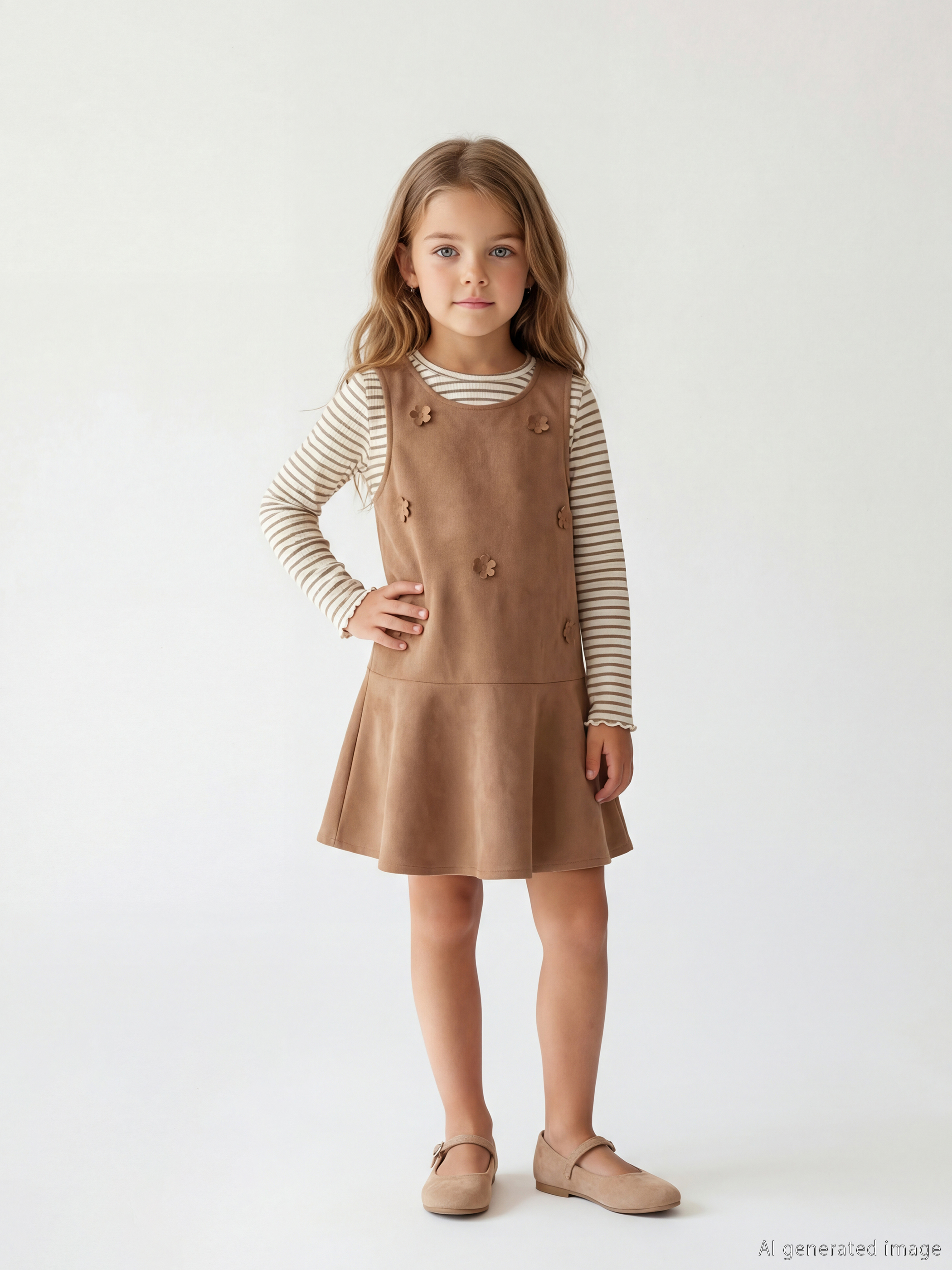 LCW Kids Çiçekli Kız Çocuk Jile Elbise ve Tişört - S6M947Z1-QZW