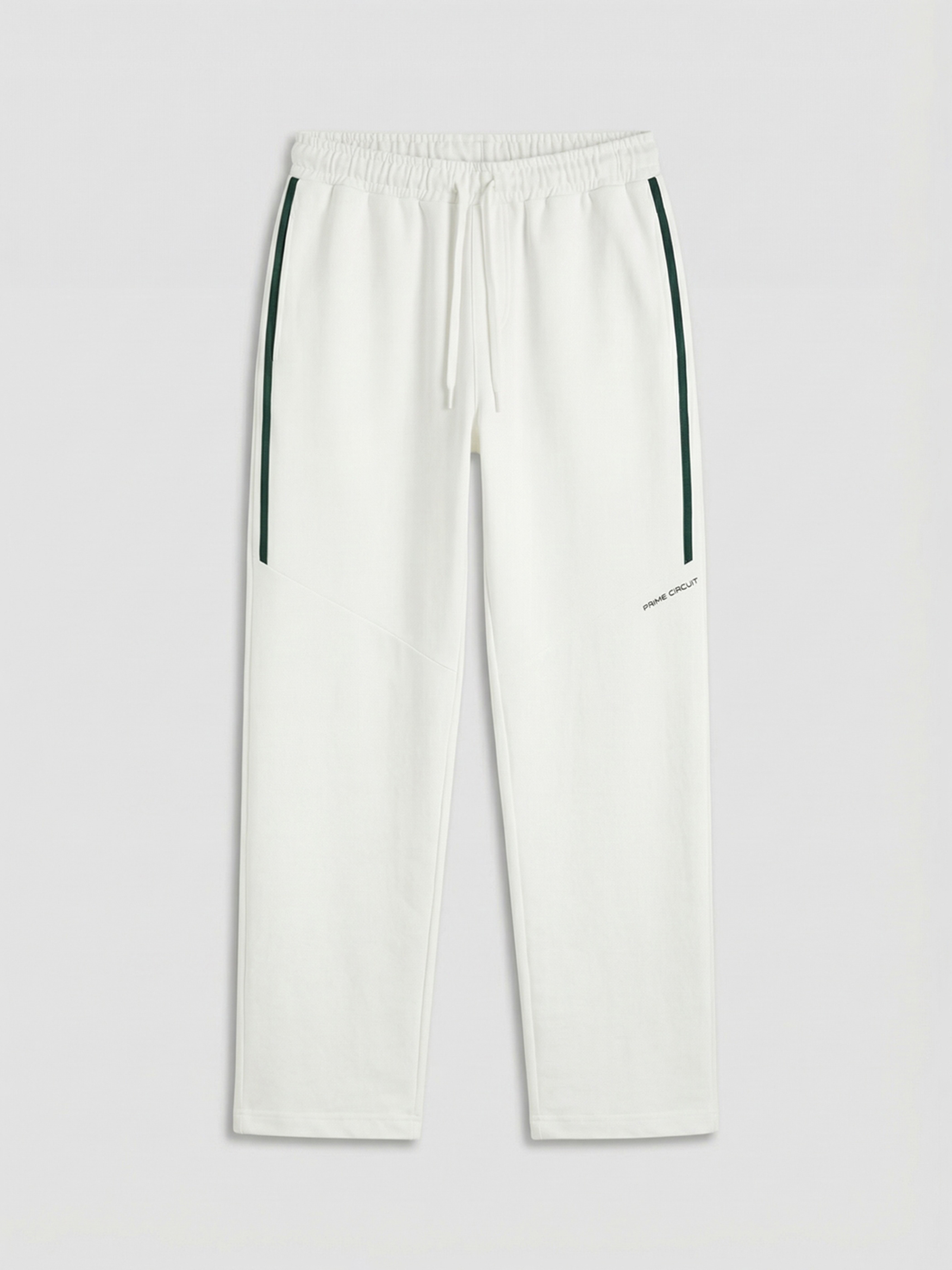 Ekru Loose Fit Şerit Detaylı Erkek Eşofman Altı-4