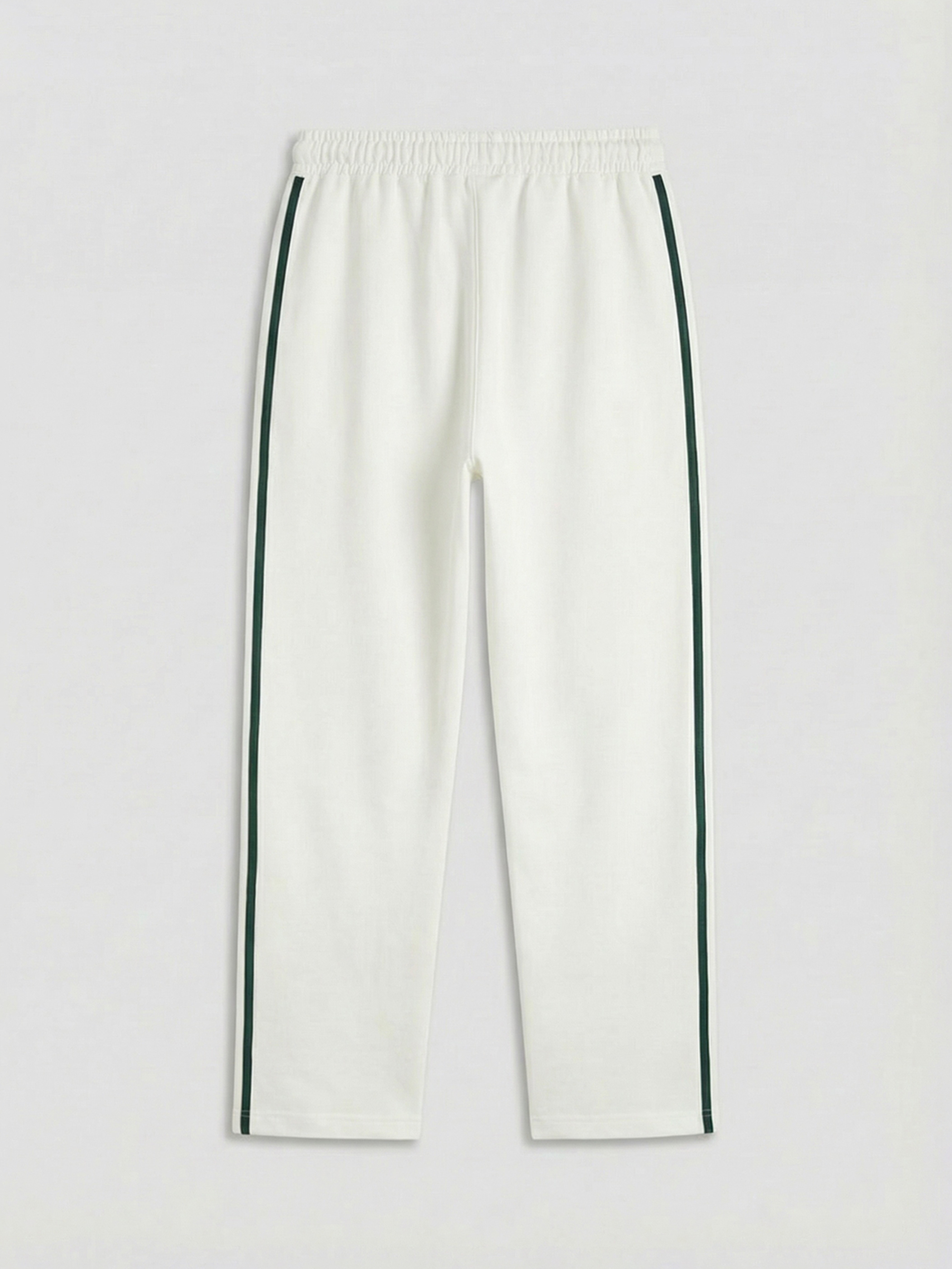 Ekru Loose Fit Şerit Detaylı Erkek Eşofman Altı-5