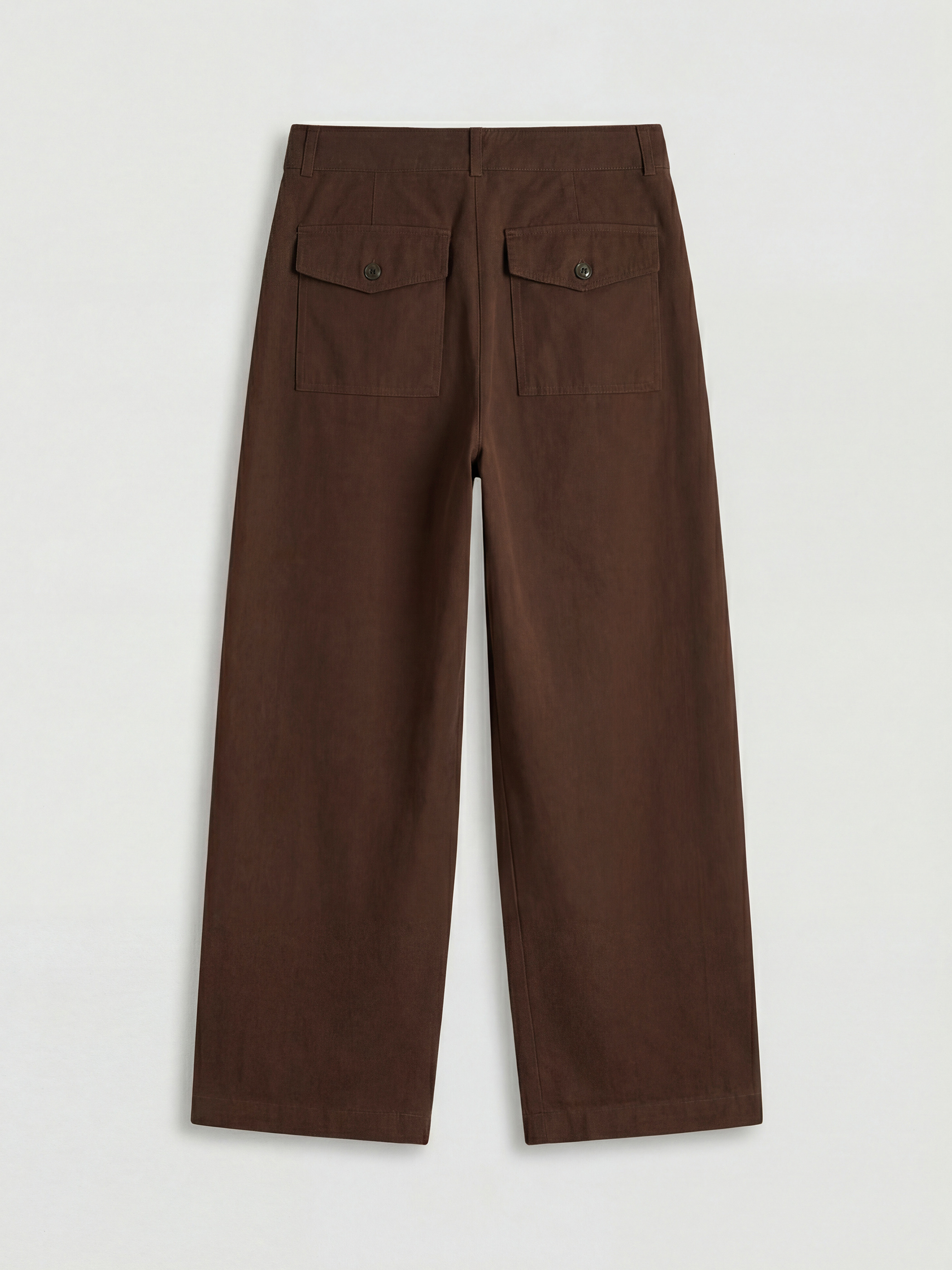 Kahverengi Geniş Paça Kadın Gabardin Pantolon-1