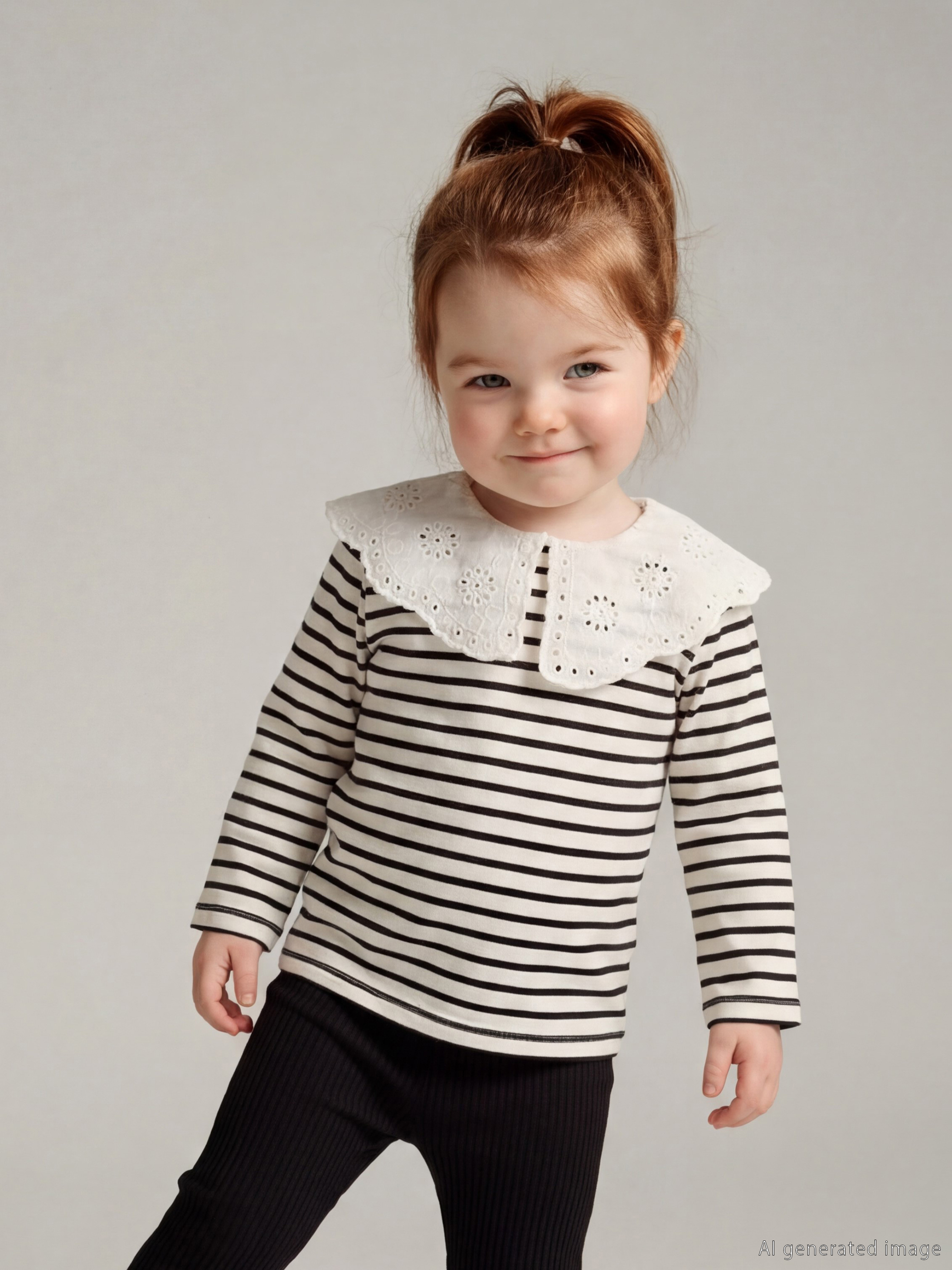 Ekru Bebe Yaka Kız Bebek Bluz ve Tayt -1