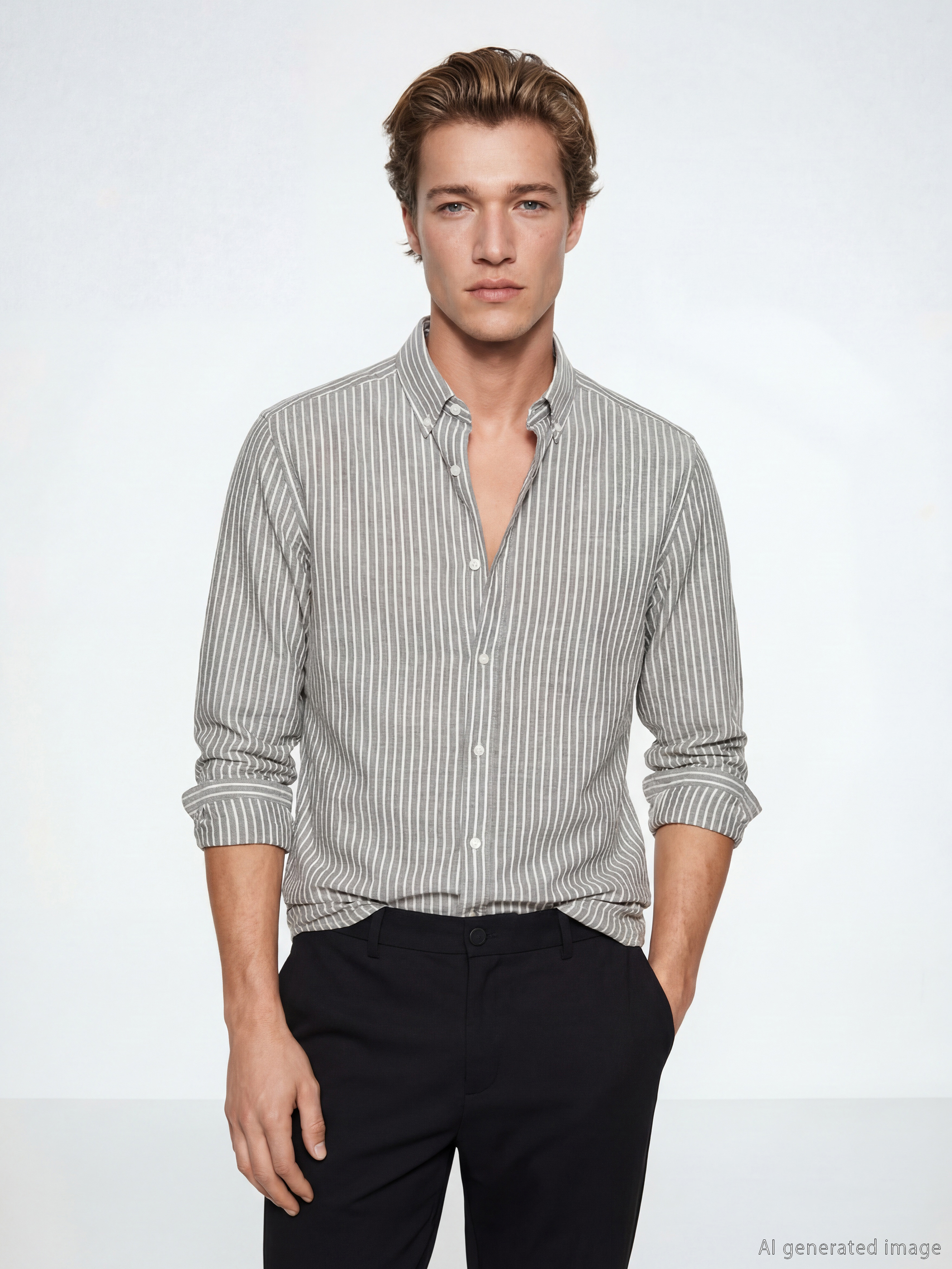 SOUTHBLUE Regular Fit Çizgili Erkek Gömlek - S6ME54Z8-LGE