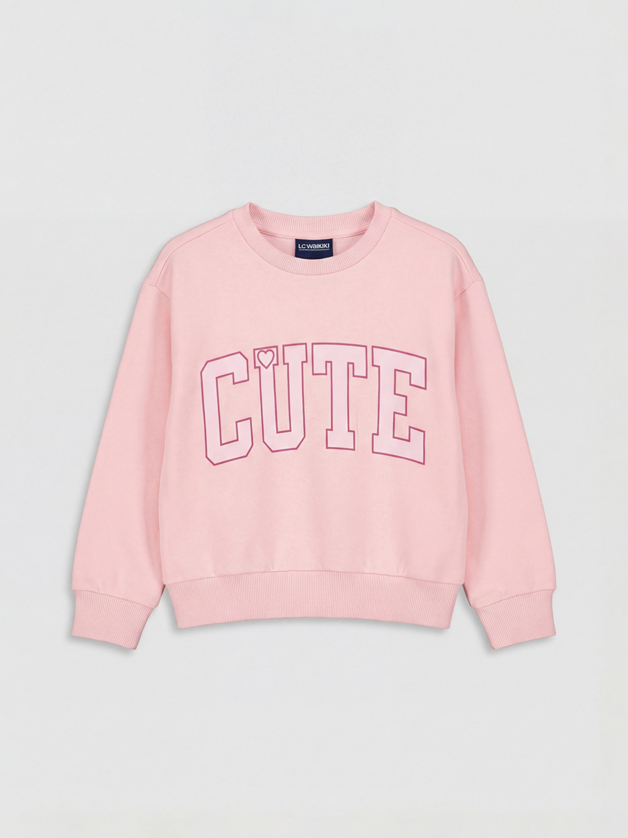 LCW Kids Girls' Printed Fleece Sweatshirt - S6MG04Z4-DUQ