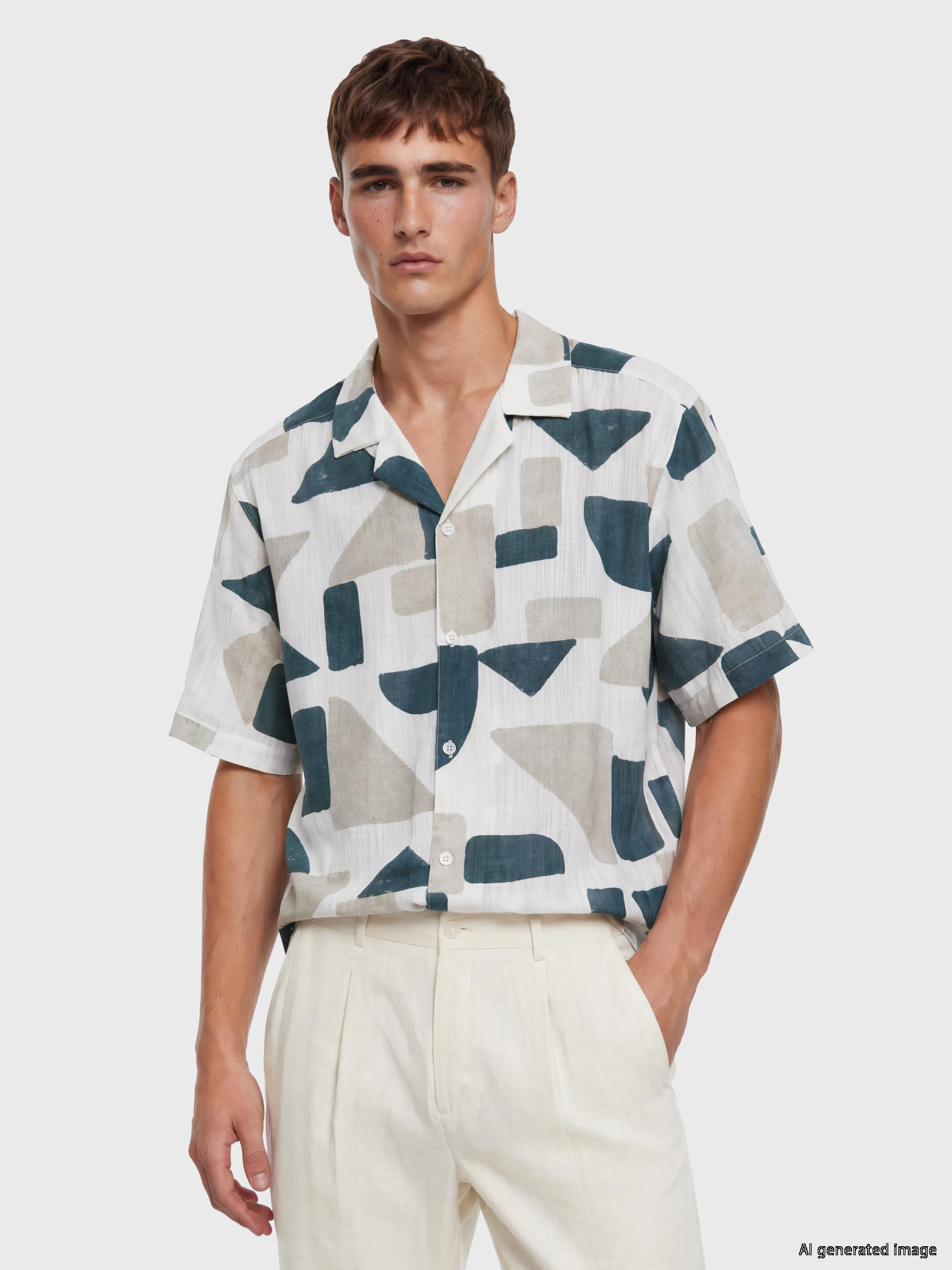 LCW Vision Regular Fit Printed Poplin Men's Shirt