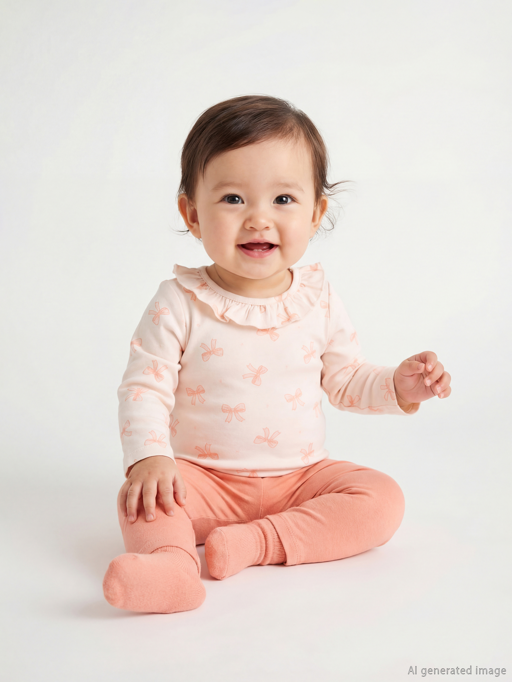 LCW baby Bebe Yaka Kız Bebek Çıtçıtlı Body Ve Tayt