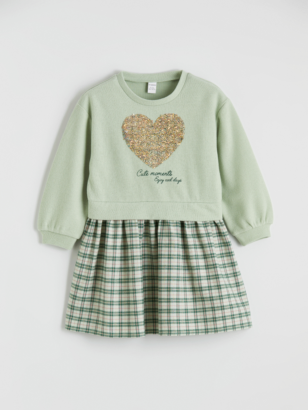 LCW Kids Kalp Desenli Kız Çocuk Fırfırlı Elbise - S6MJ02Z1-FKS