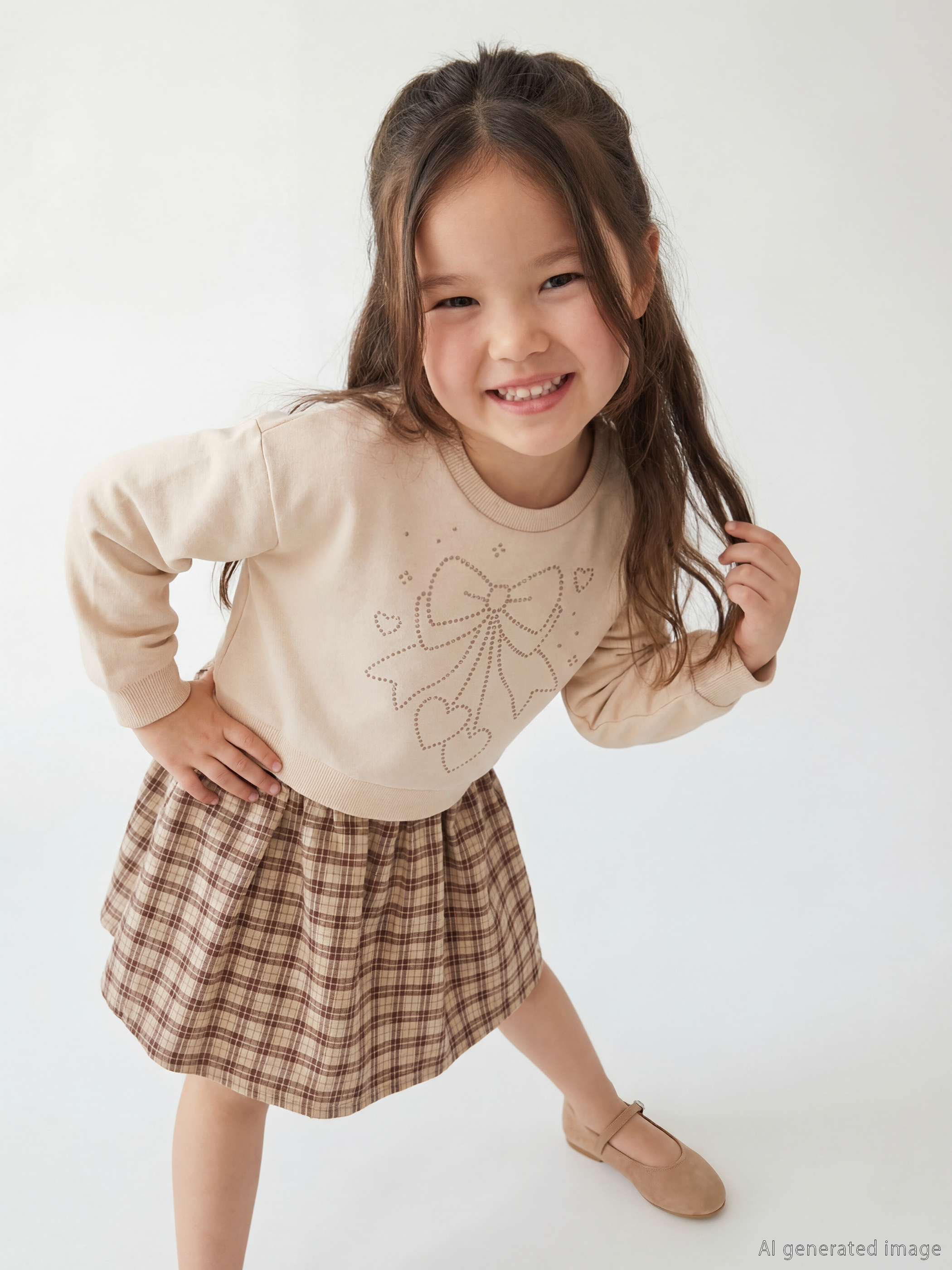 LCW Kids Bisiklet Yaka Kız Çocuk Elbise - S6ML28Z1-D3C